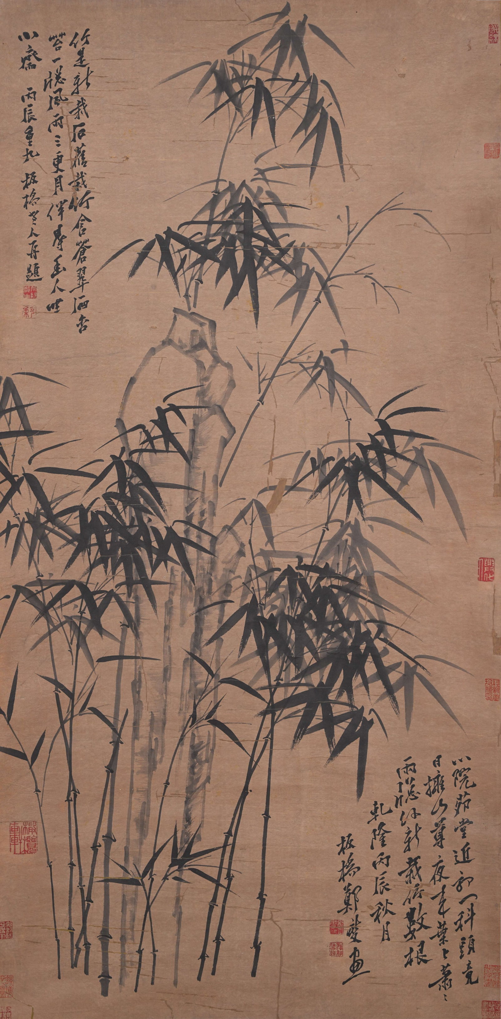 A BAMBOO AND ROCK PAINTING ON PAPER BY ZHENG BANQIAO.鄭板橋: Bamboo and Rock Painting on Paper by Zheng Banqiao.鄭板橋