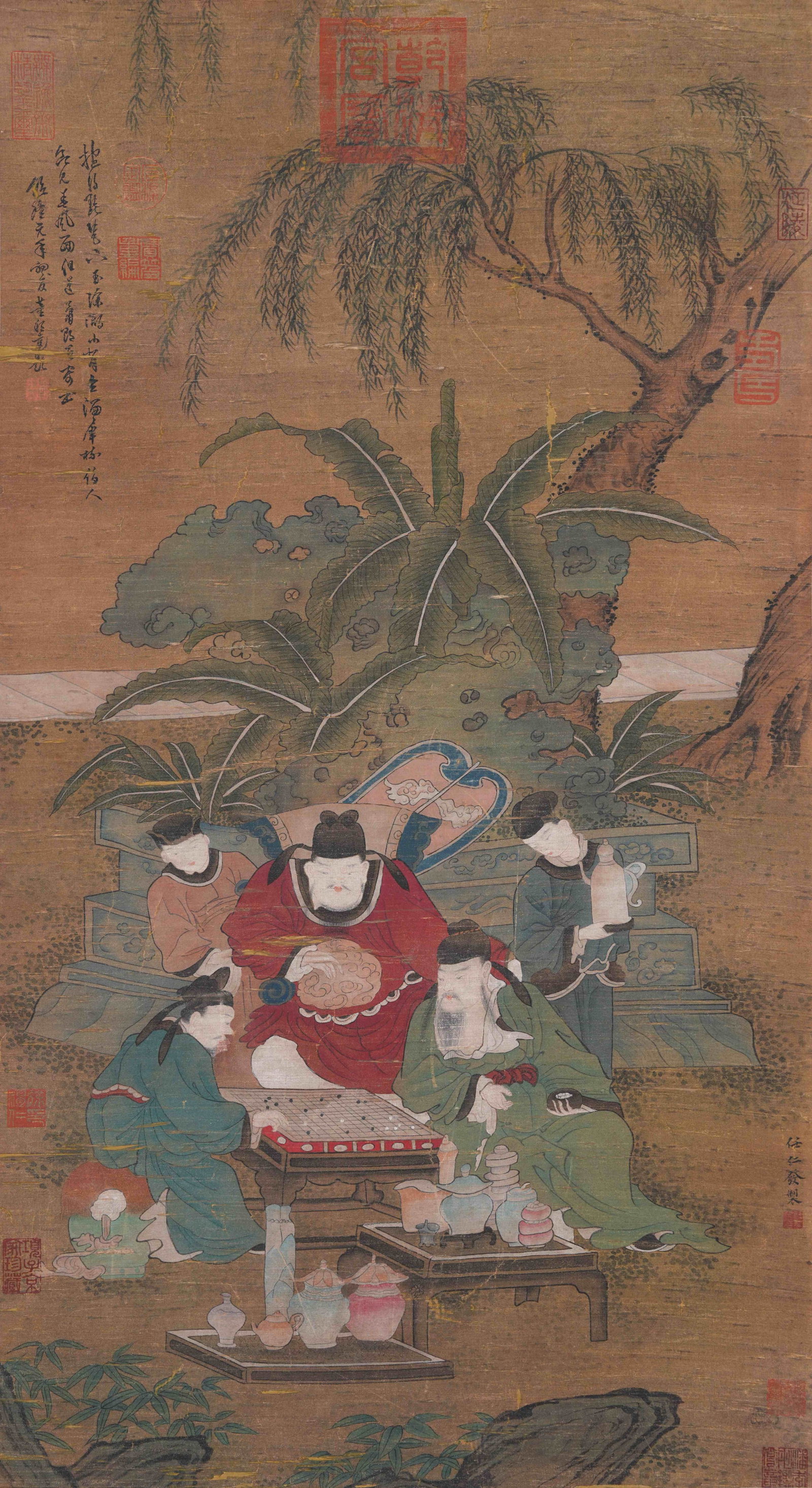 A FIGURE PAINTING ON SILK BY REN RENFA.任仁發: Figure Painting on Silk by Ren Renfa.任仁發