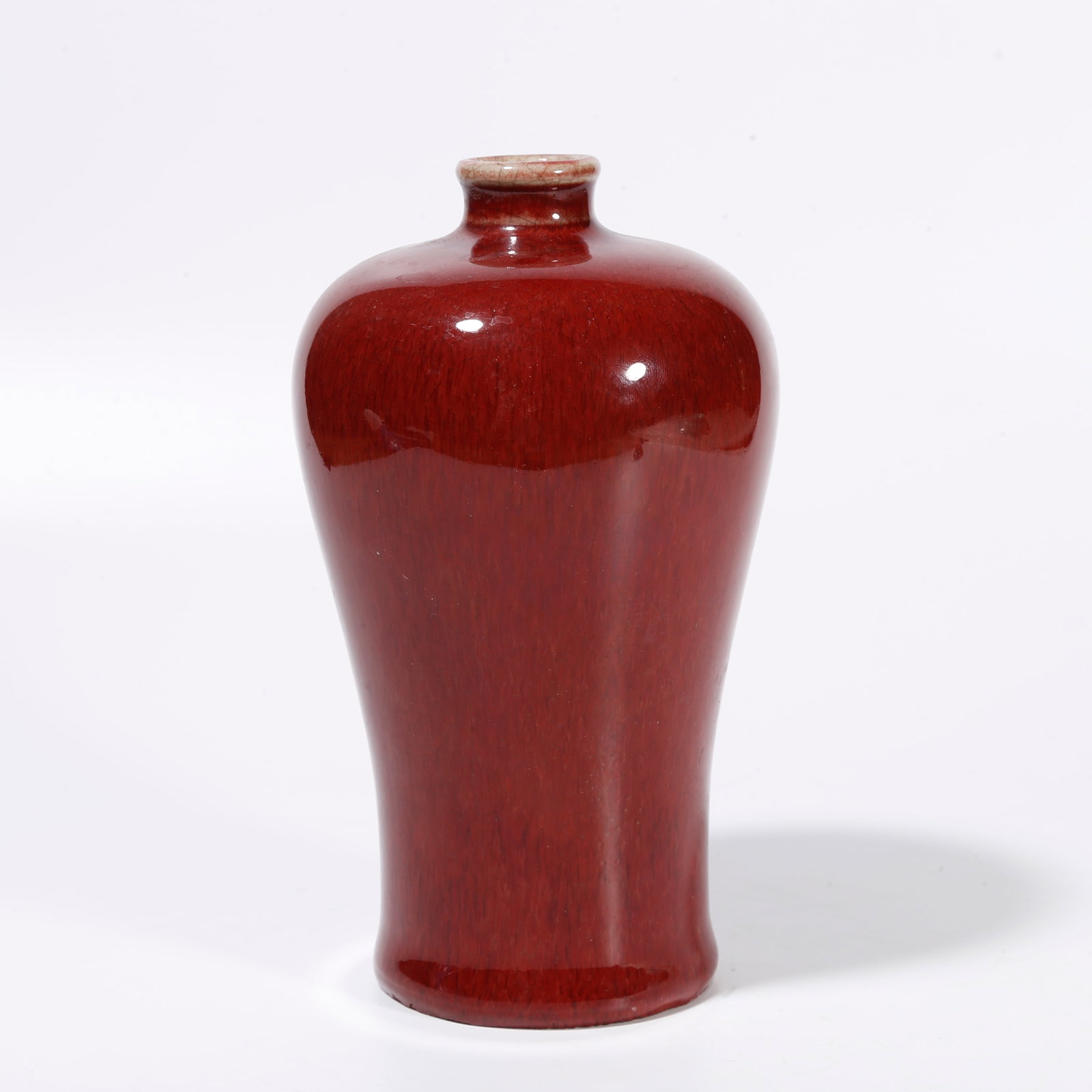 A RED GLAZE PLUM VASE (1 of 9)