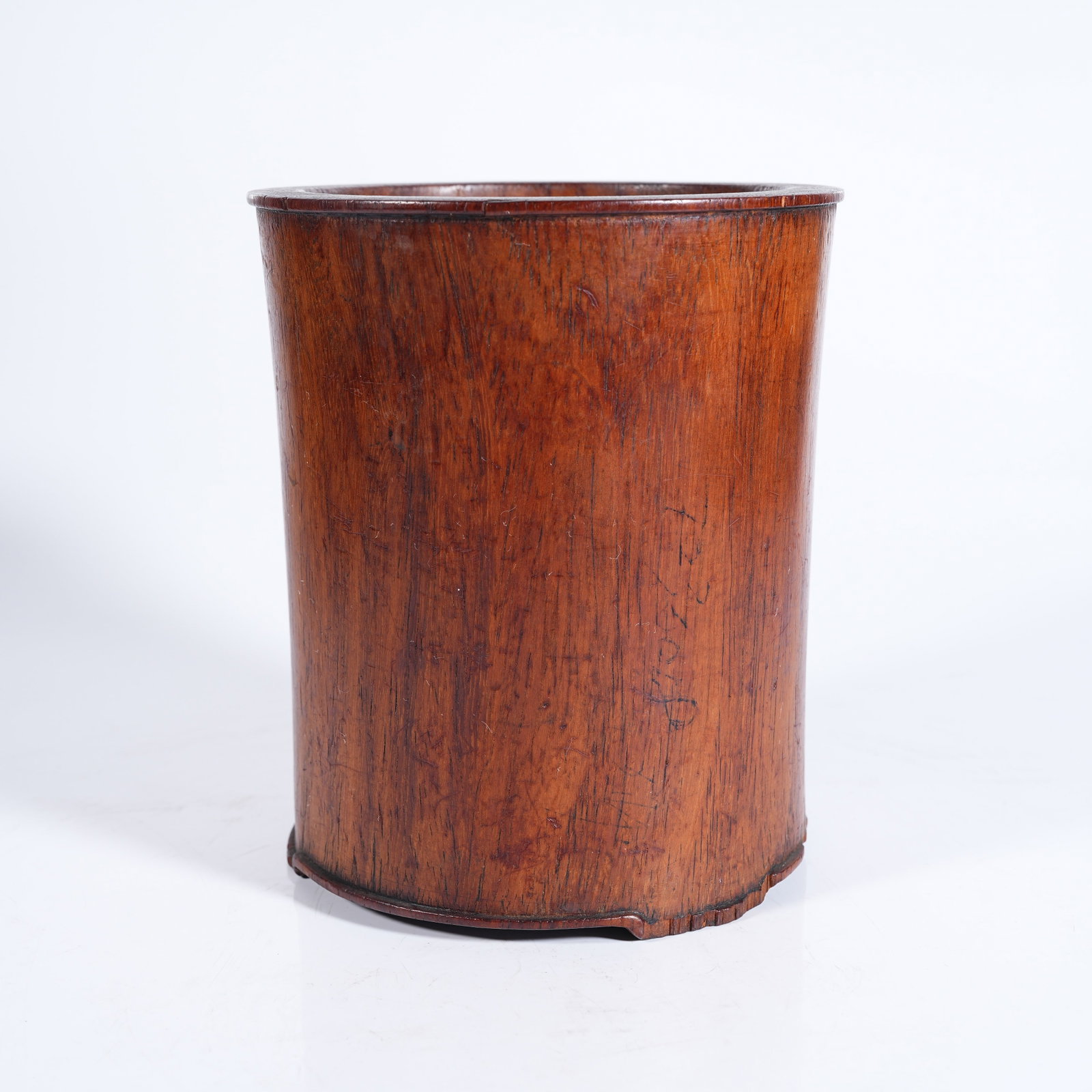 A HUANGHUALI WOOD BRUSH POT: Huanghuali Wood Brush Pot