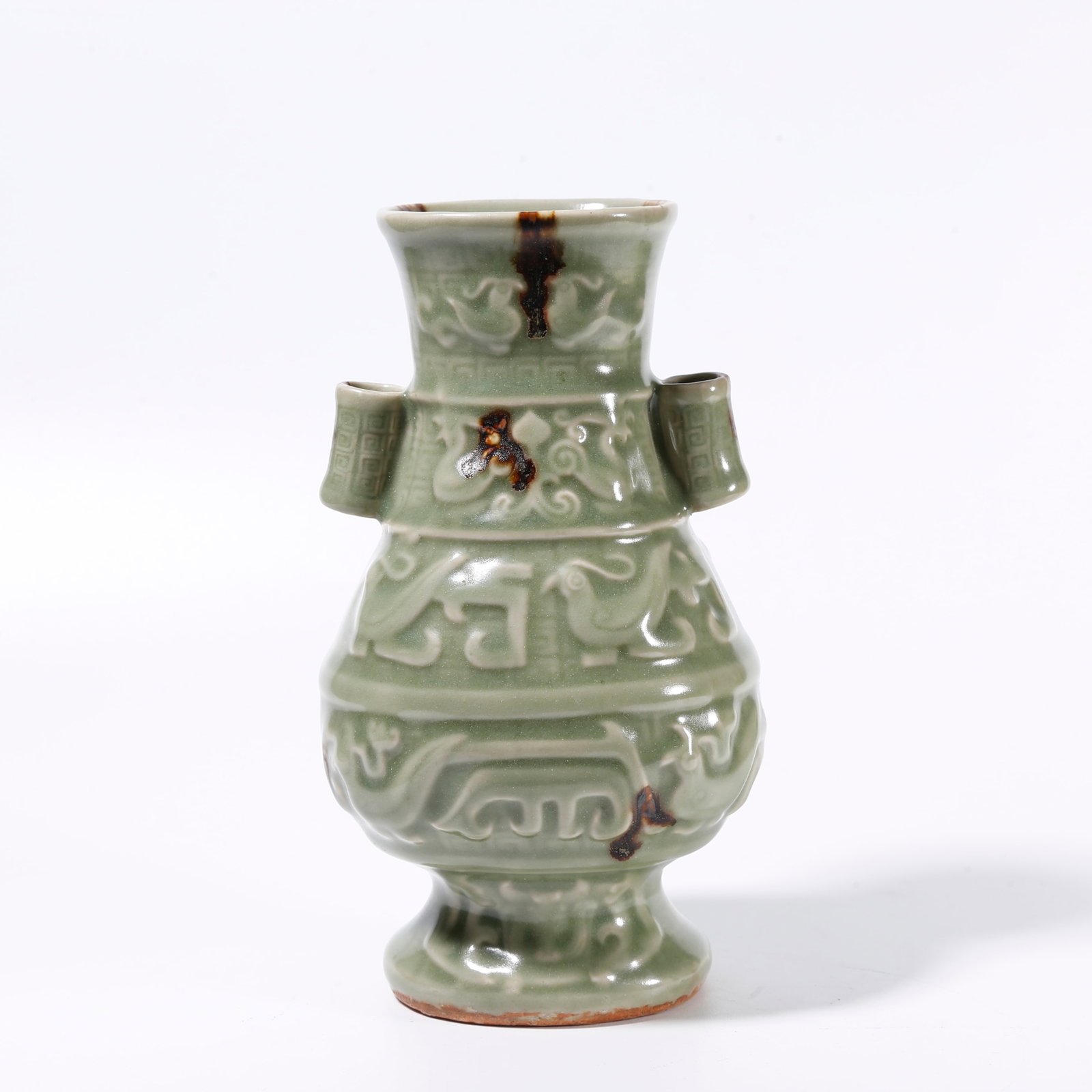 A DOUBLE LUG-HANDLED VASE FROM LONGQUAN KILN (1 of 10)