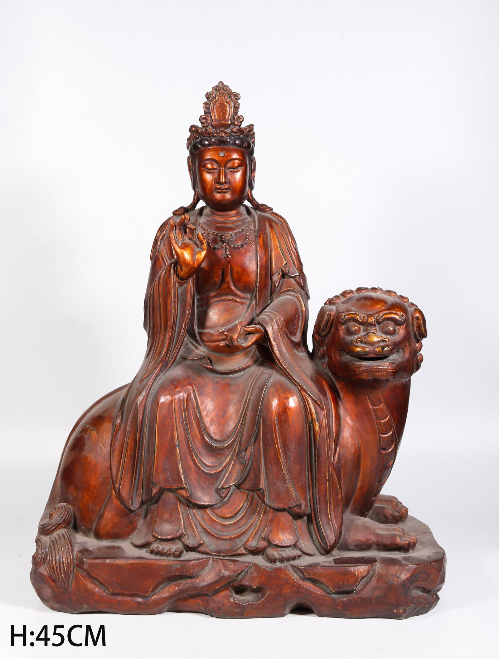A WOOD-CORED LACQUER BODHISATTVA STATUE: Wood-cored Lacquer Bodhisattva Statue