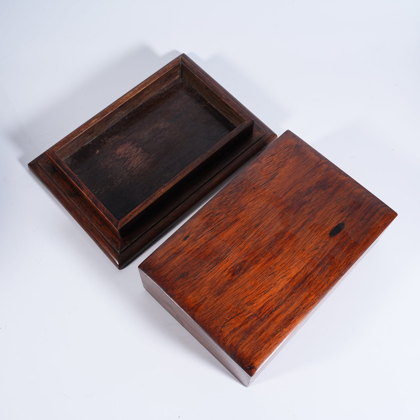 A HUANGHUALI WOOD INKSTONE BOX: Huanghuali Wood Inkstone Box