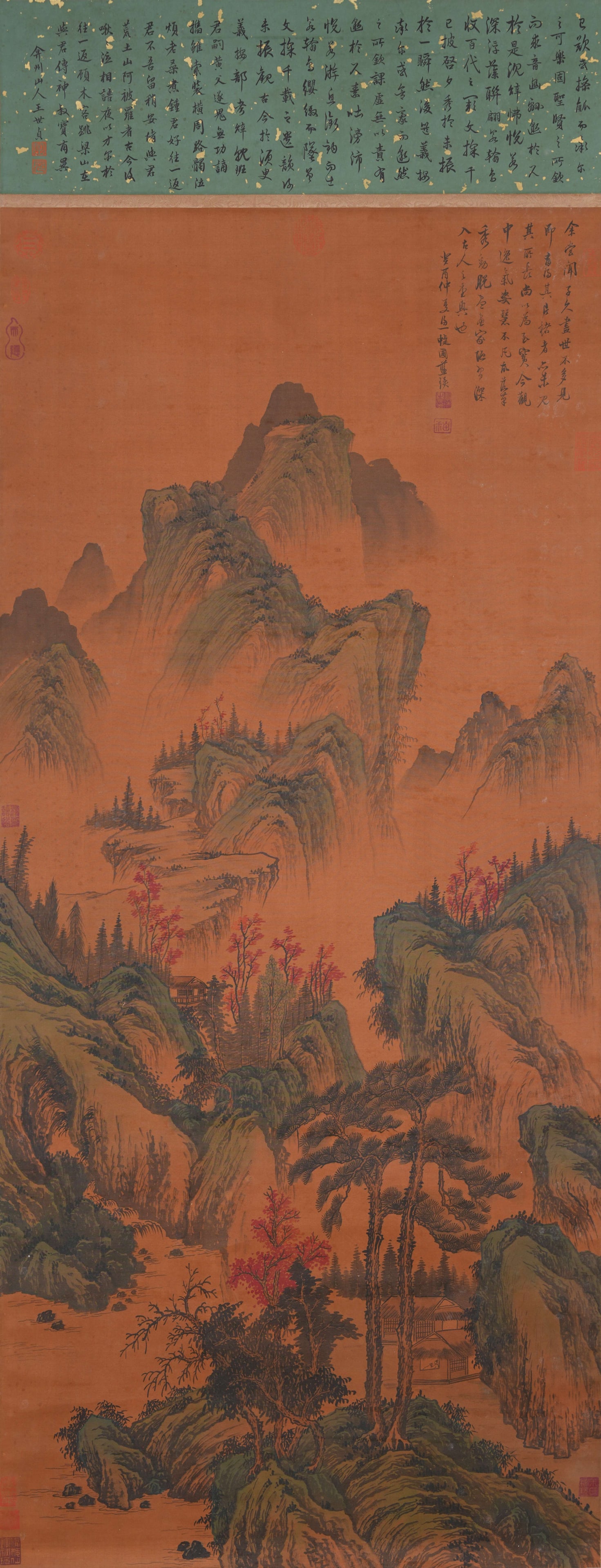 A LANDSCAPE PAINTING ON SILK BY LAN YING.藍瑛: Landscape Painting on Silk by Lan Ying.藍瑛