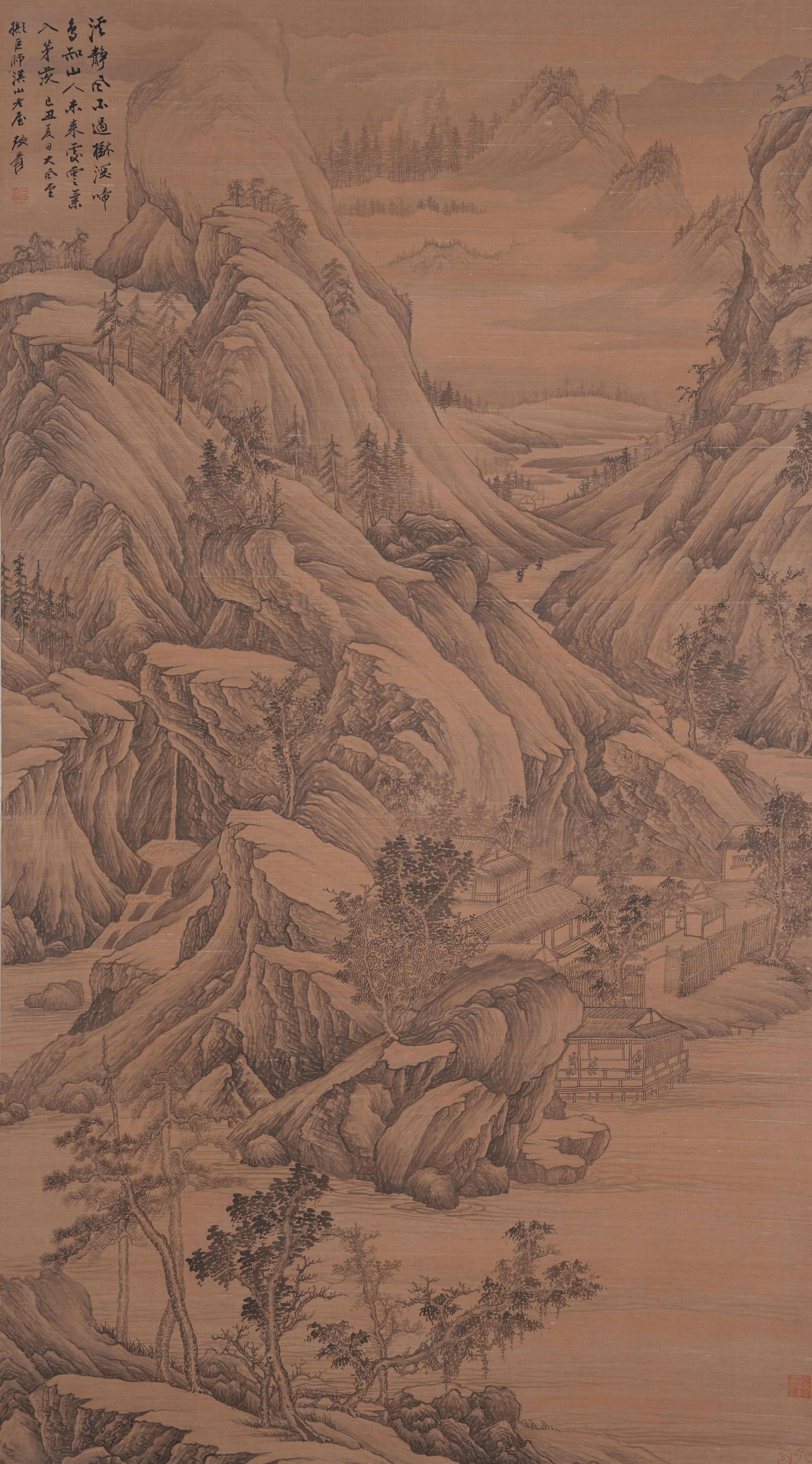A LANDSCAPE PAINTING ON SILK BY ZHANG DAQIAN.張大千 (1 of 13)