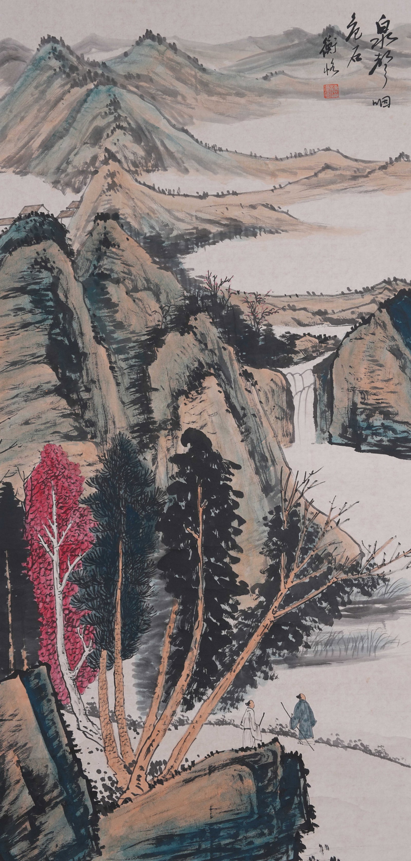 A LANDSCAPE PAINTING ON PAPER BY CHEN HENGKE.陳衡恪: Landscape Painting on Paper by Chen Hengke.陳衡恪
