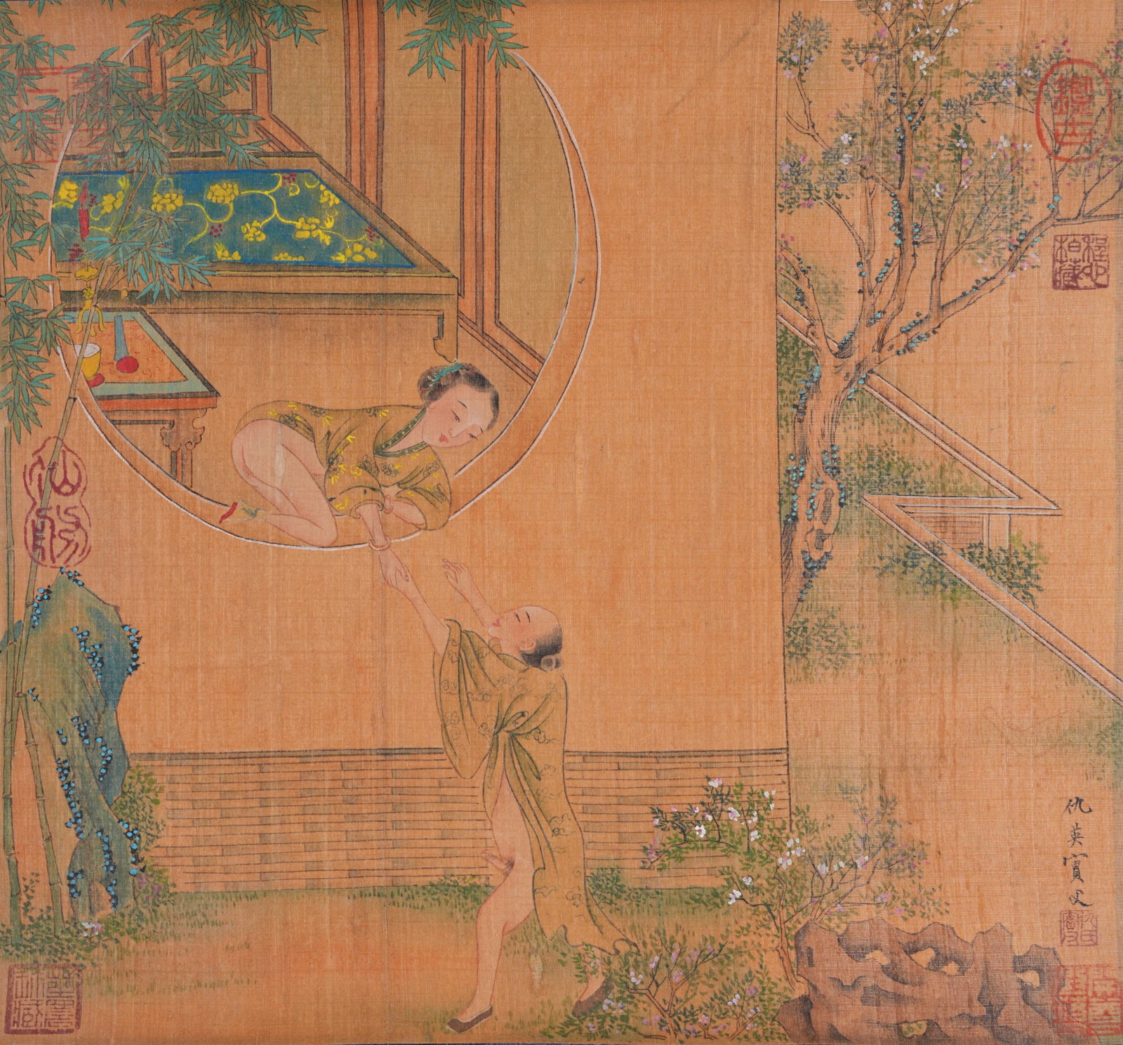 A EROTIC PAINTING ON SILK BY QIU YING.仇英 (1 of 8)