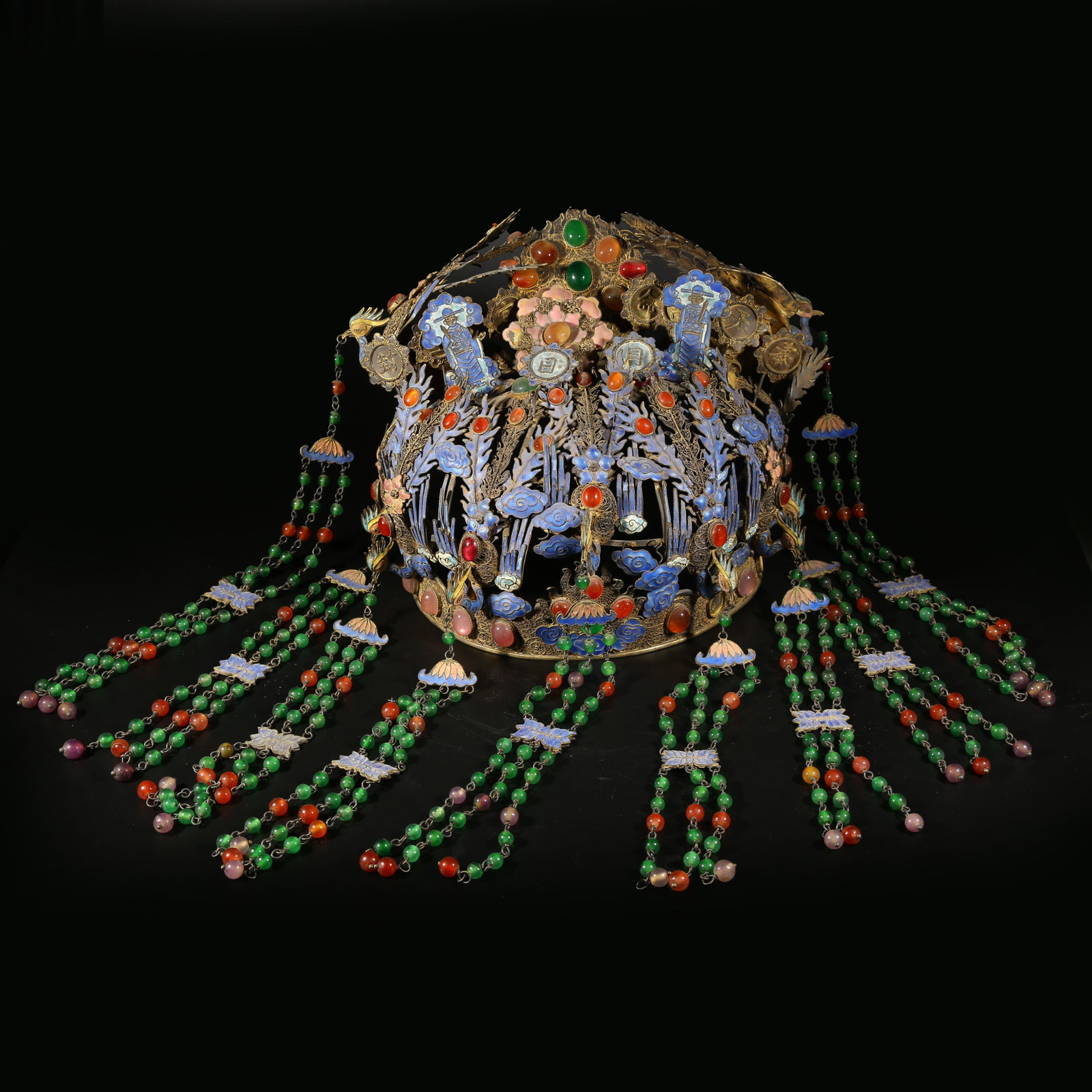 A GILT SILVER ENAMELLED PHOENIX CROWN (1 of 9)