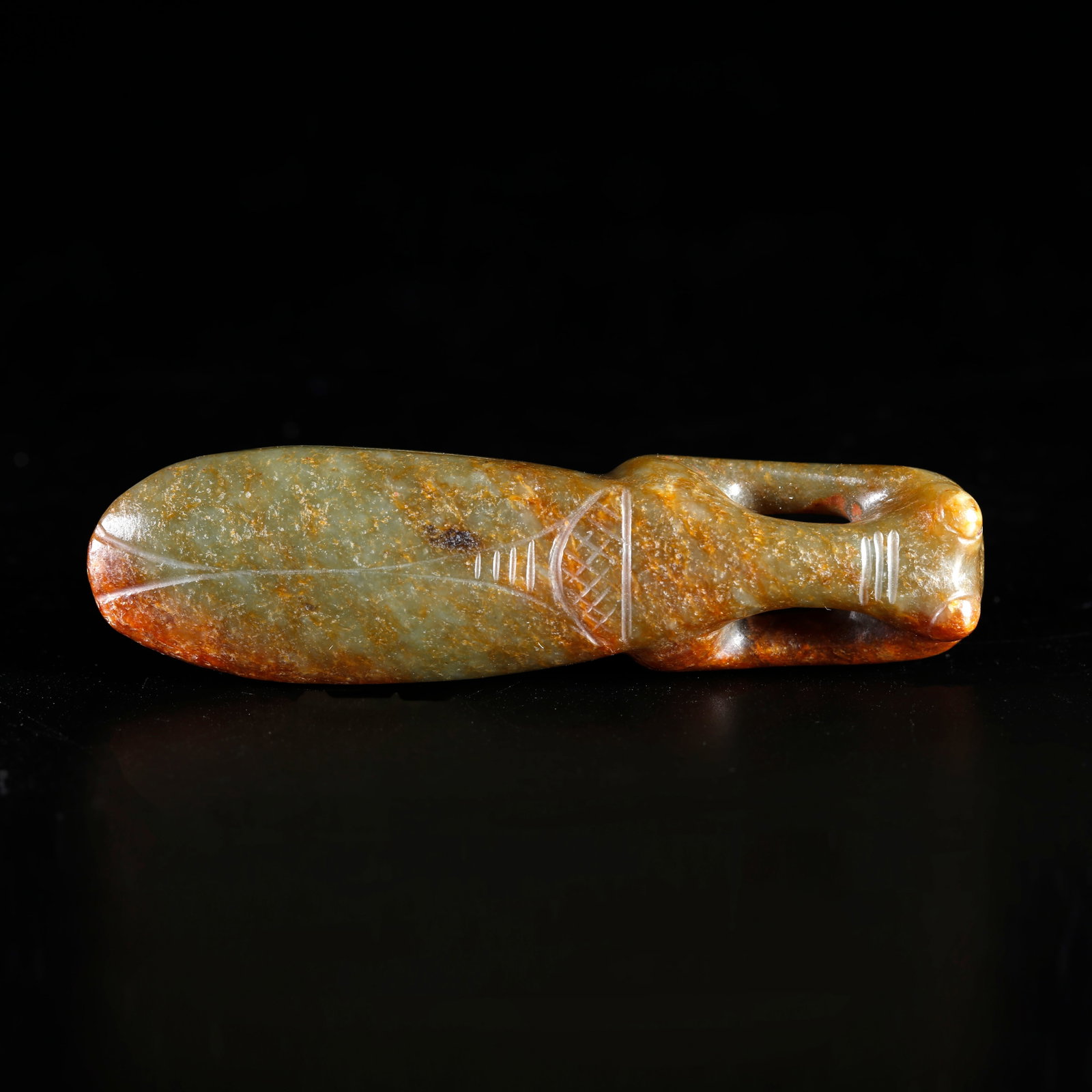 A ANCIENT JADE ANIMAL ORNAMENT: Ancient Jade Animal Ornament