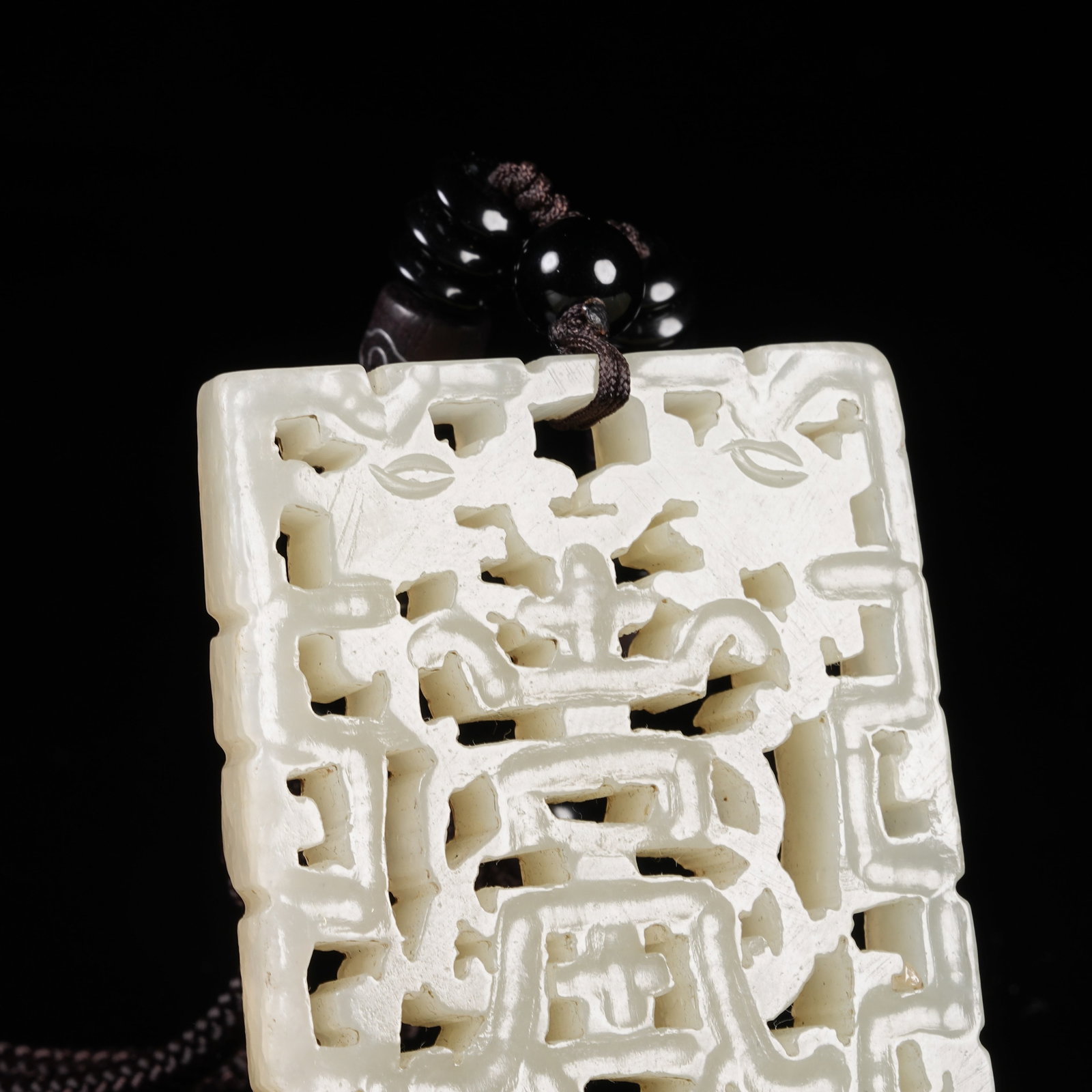 A NEPHRITE PLAQUE WITH LONGEVITY PATTERN - 2