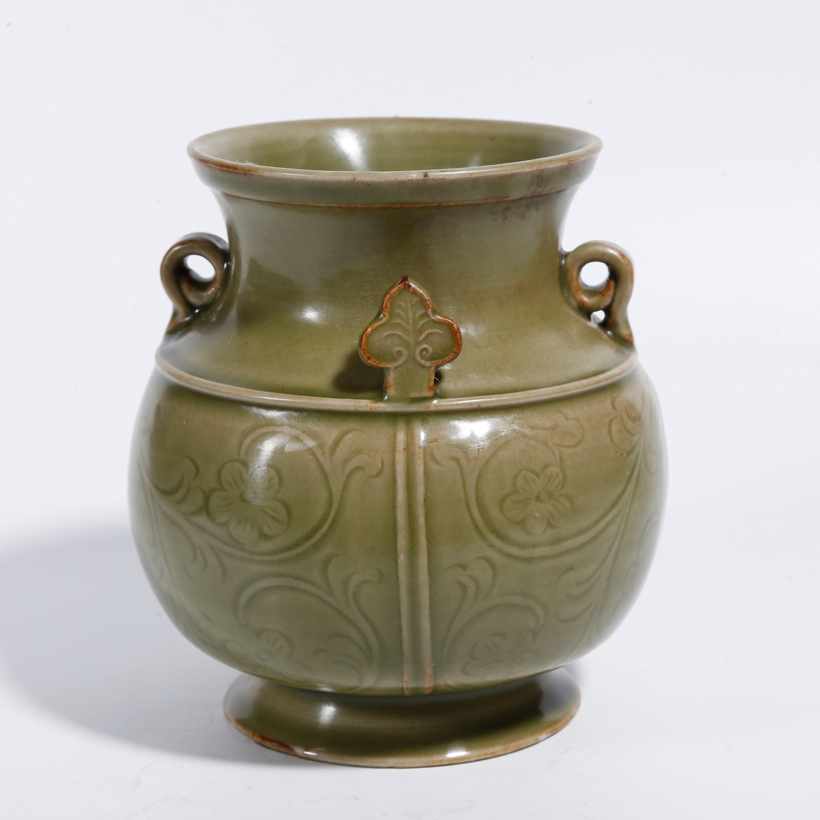 A CELADON FLORAL JAR (1 of 9)
