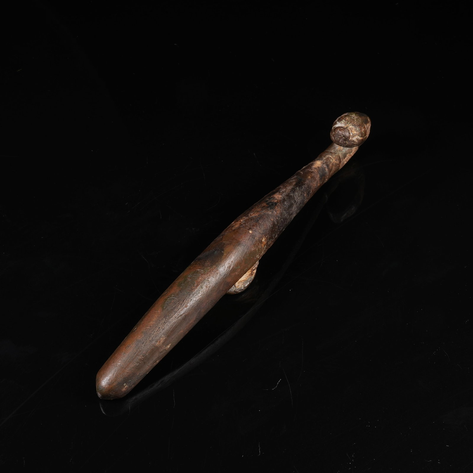 A BRONZE DRAGON HEAD BELT HOOK: Bronze Dragon Head Belt Hook