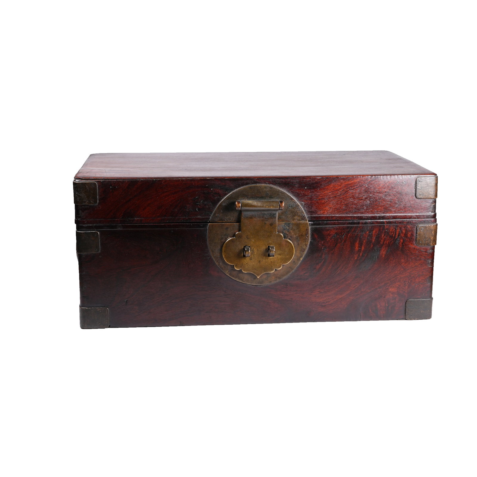 A HUANGHUALI WOOD LIDDED CHEST: Huanghuali Wood Lidded Chest