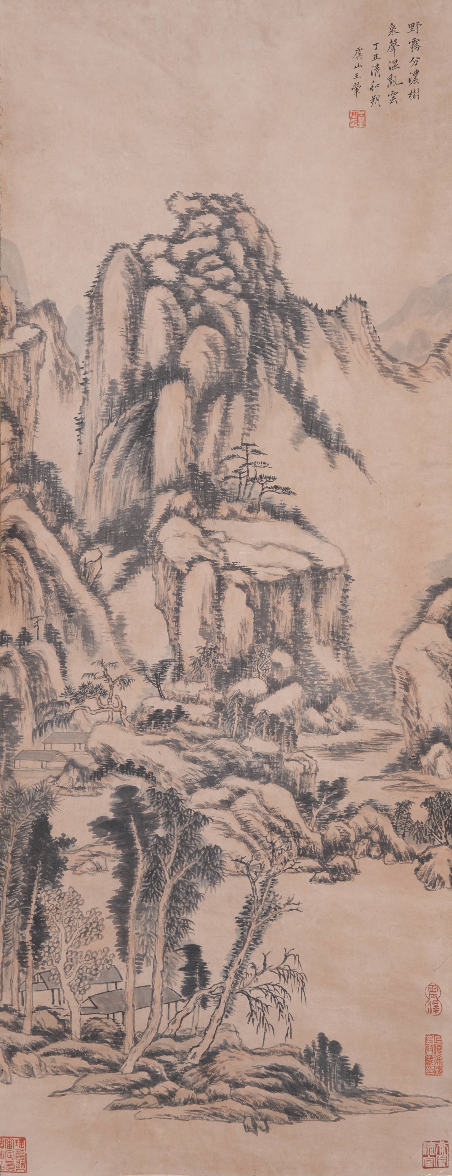 A LANDSCAPE PAINTING ON PAPER BY WANG HUI.王翚: Landscape Painting on Paper by Wang Hui.王翚
