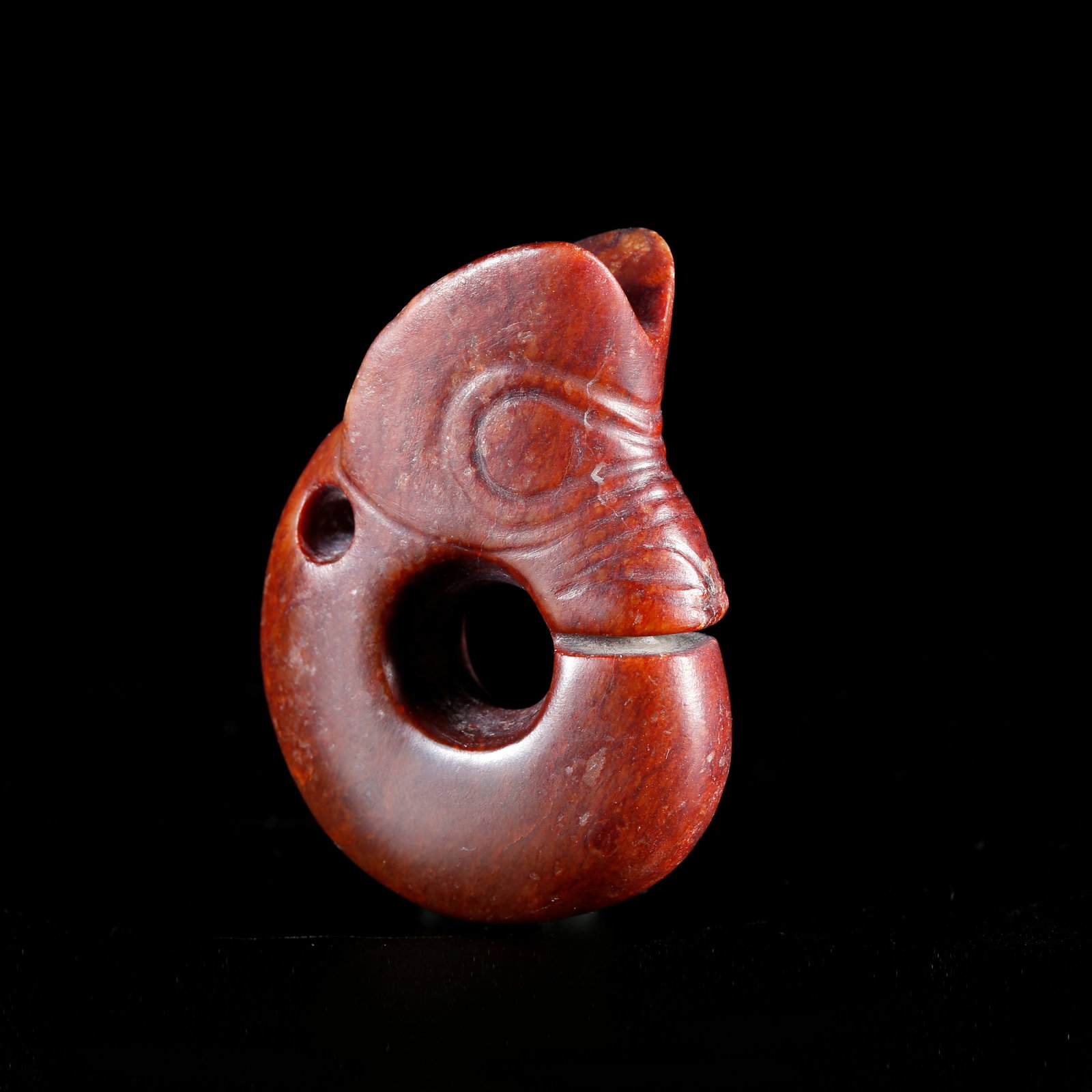 A ANCIENT JADE PIG-DRAGON: Ancient Jade Pig-dragon