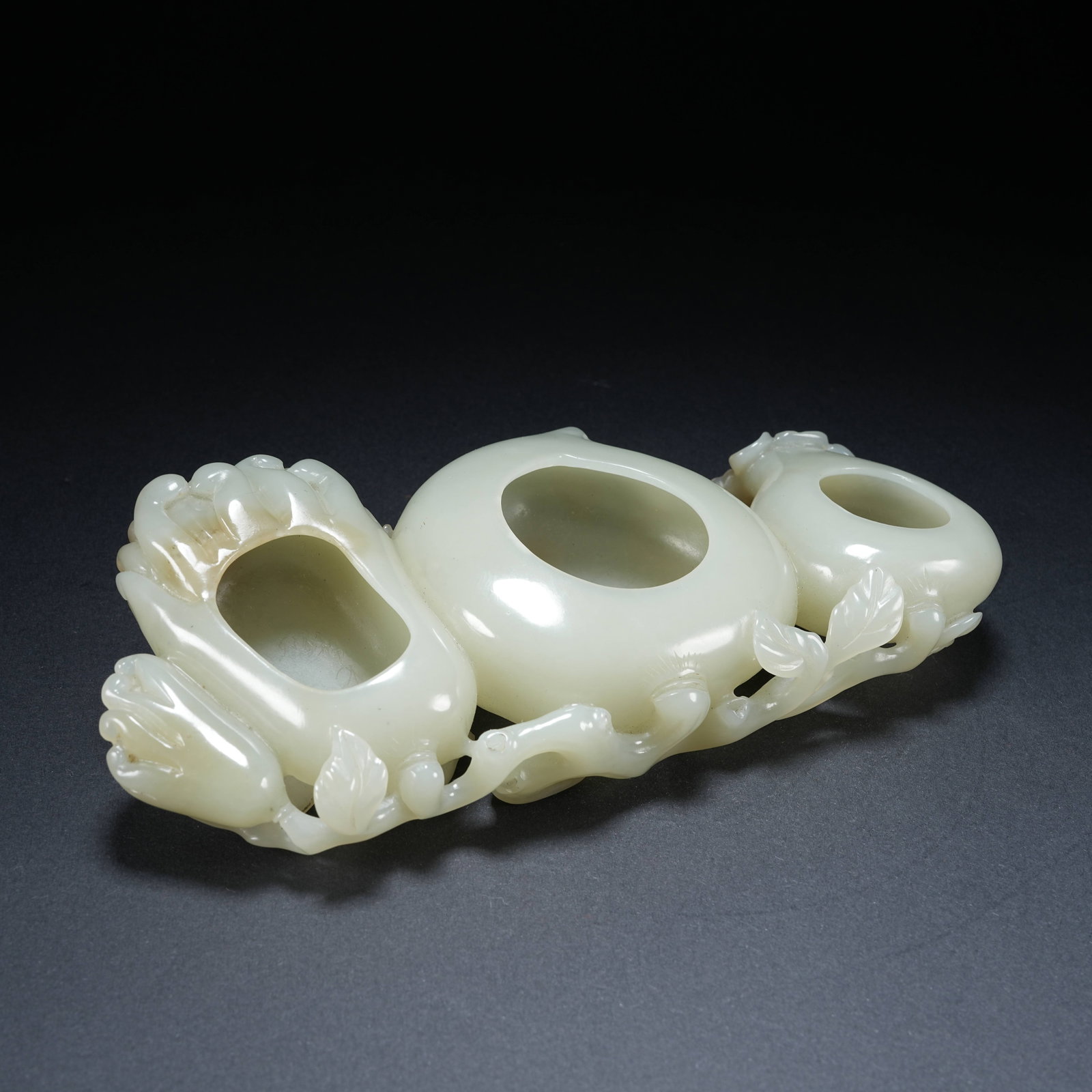 A HETIAN JADE WASHER WITH FORTUNE, PROSPERITY AND LONGEVITY PATTERN (1 of 9)
