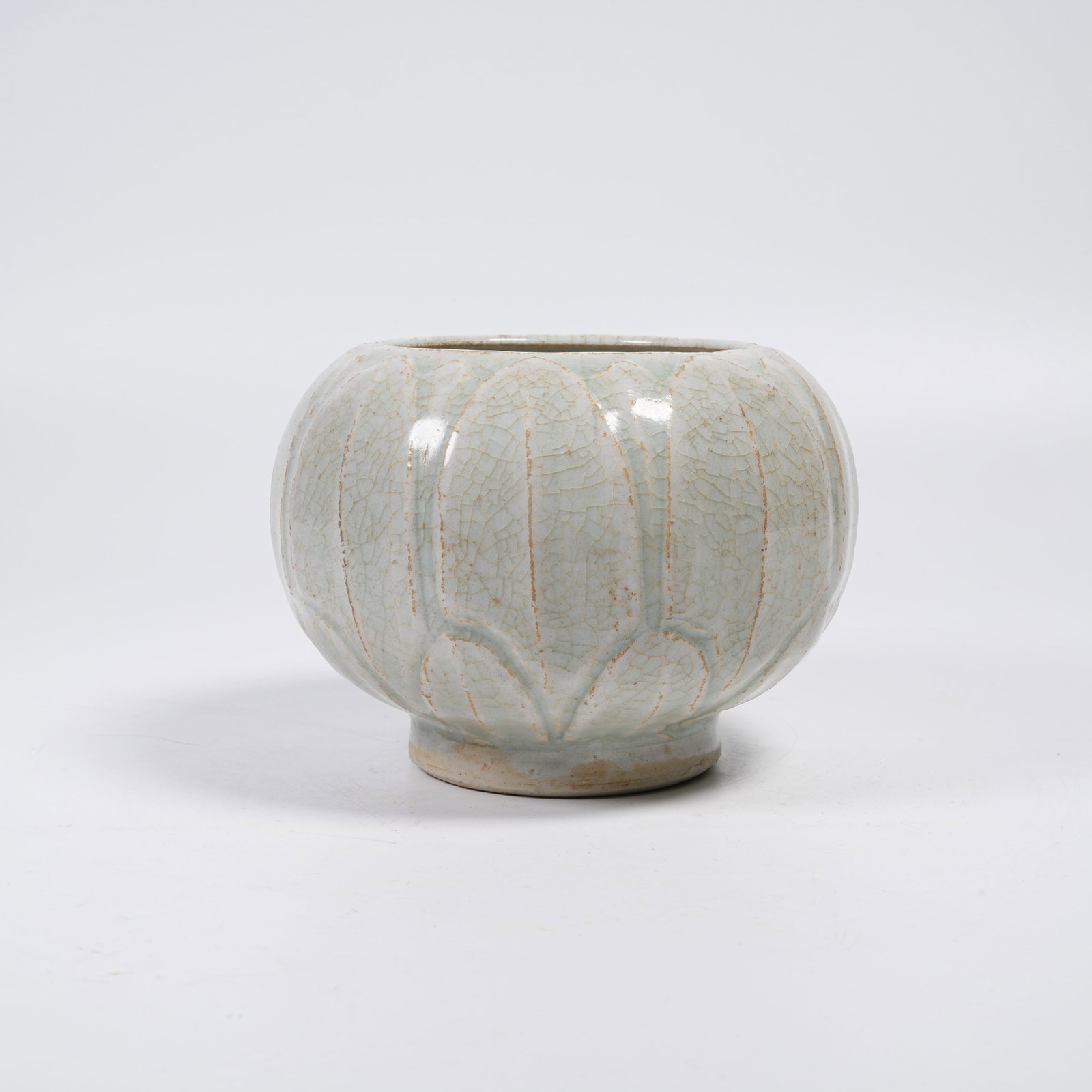 A YINGQING GLAZE WATER VESSEL WITH LOTUS PETAL PATTERNS (1 of 9)