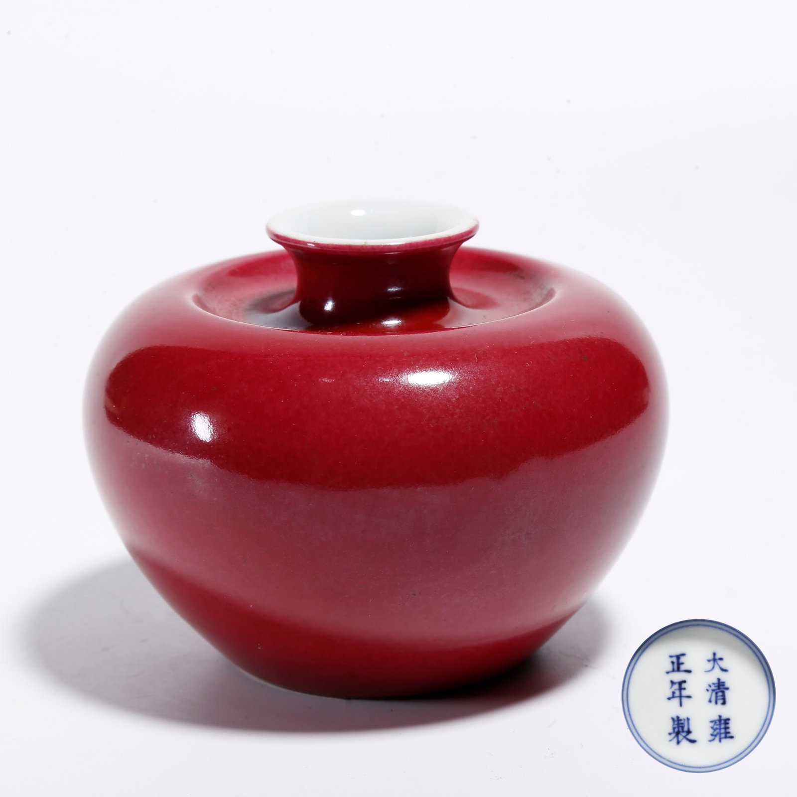 A RED GLAZE APPLE-SHAPED ZUN: Red Glaze Apple-shaped Zun
