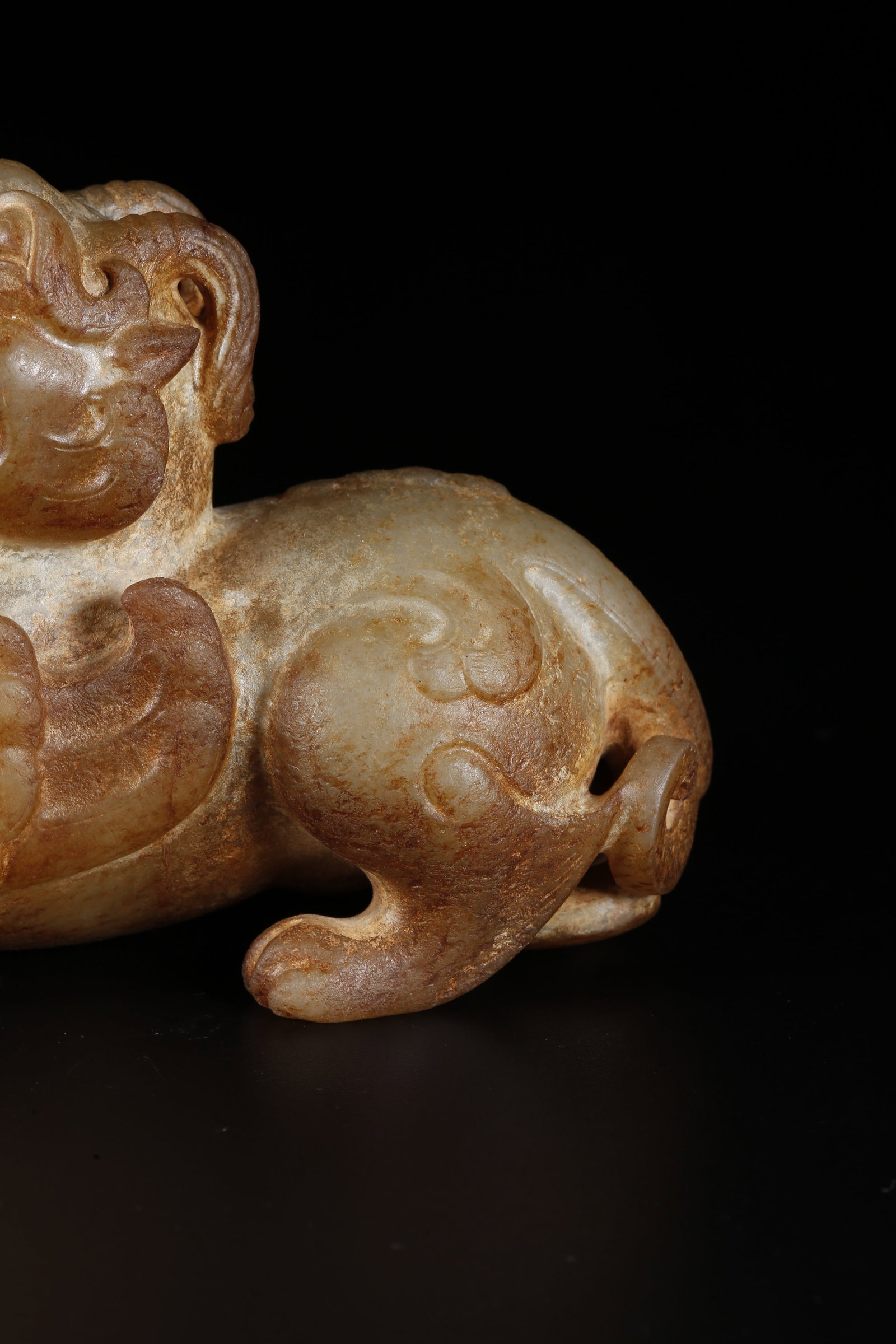 A HETIAN JADE PIG DRAGON - 3