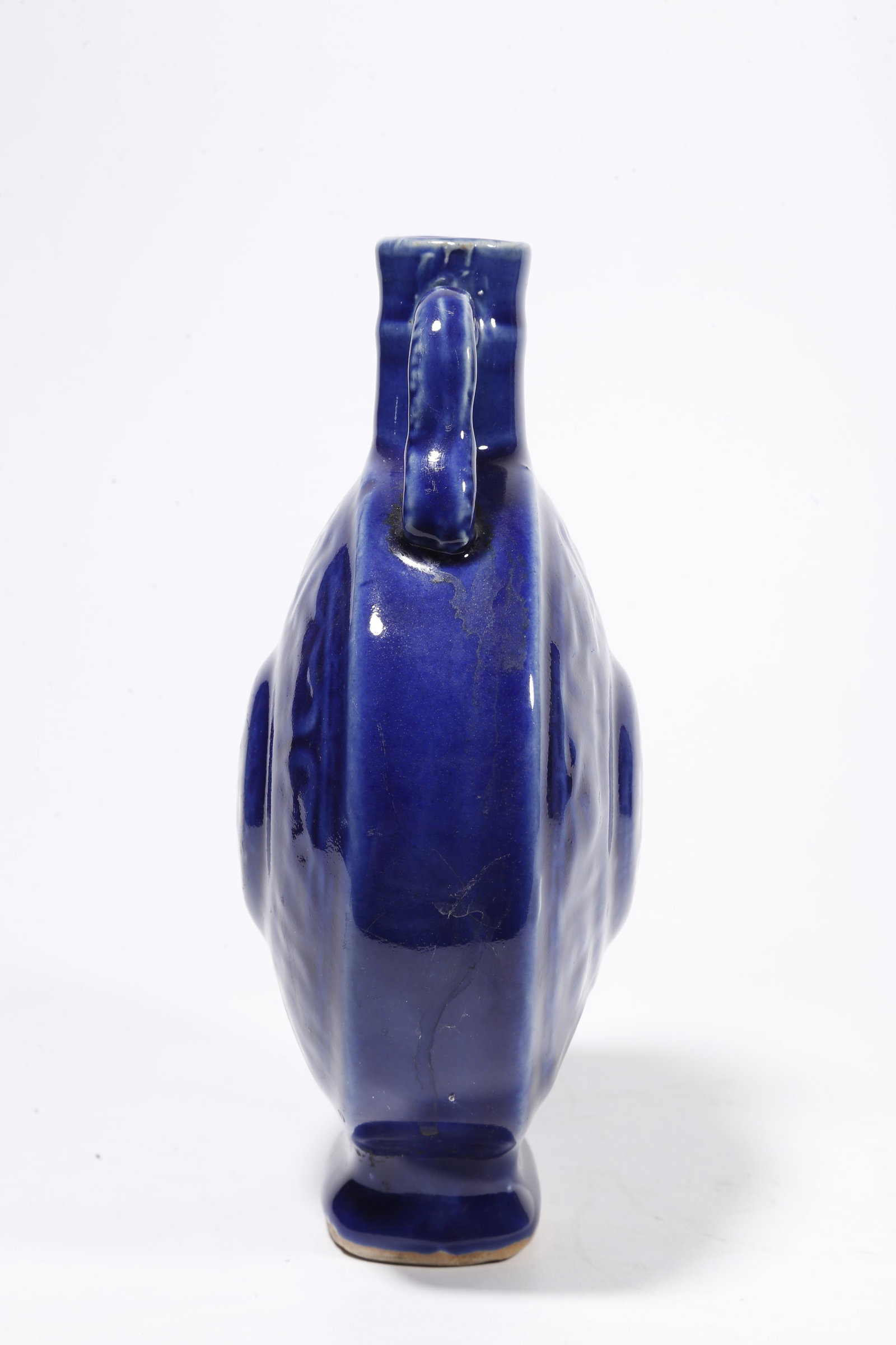 A BLUE GLAZE MOONFLASK - 4