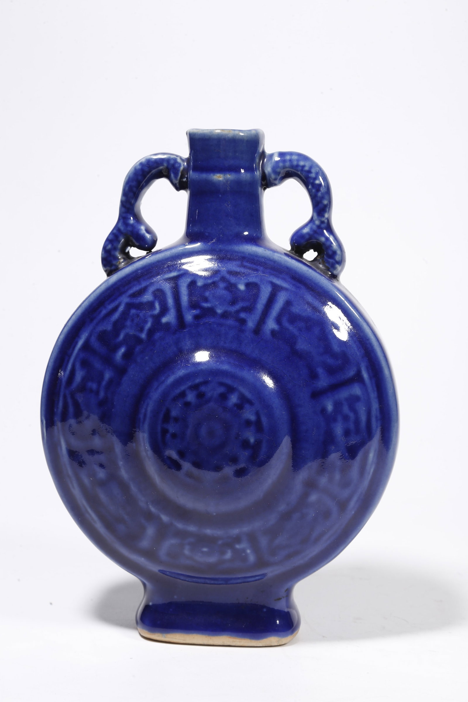 A BLUE GLAZE MOONFLASK - 5