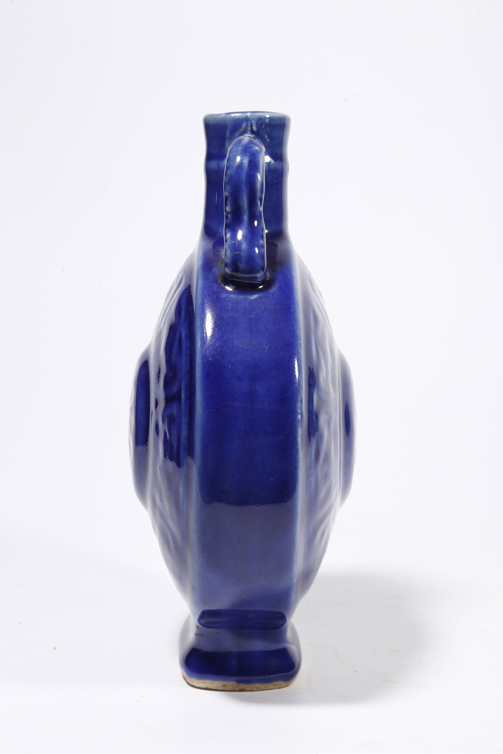 A BLUE GLAZE MOONFLASK - 6