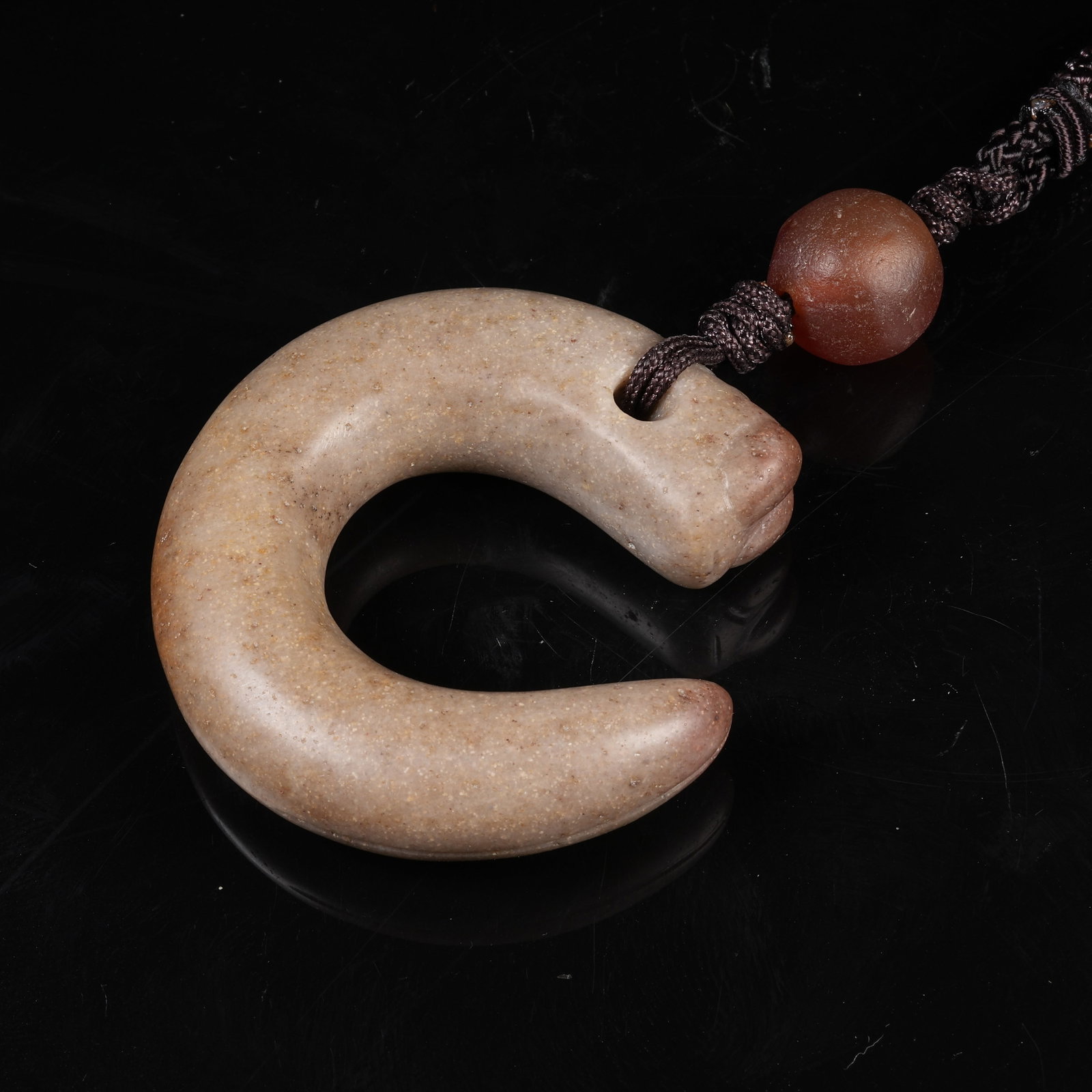 A ARCHAIC JADE C-DRAGON: Archaic Jade C-Dragon