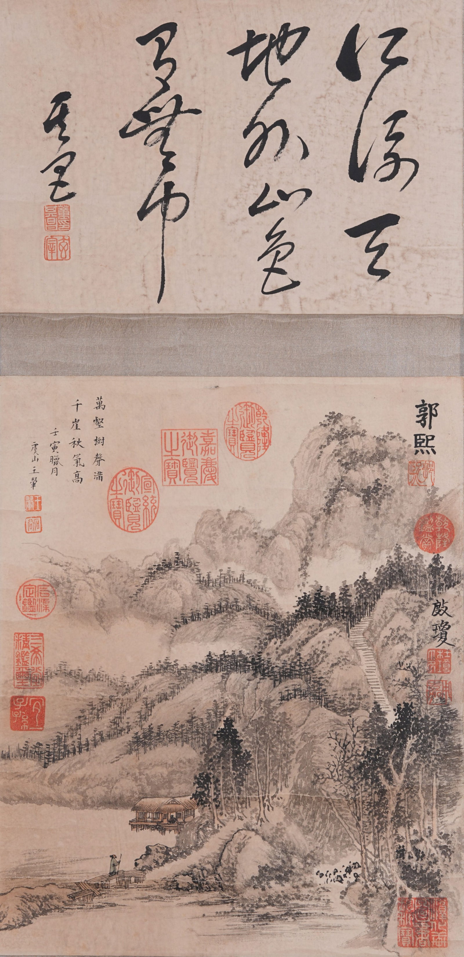 A LANDSCAPE PAINTING ON PAPER BY GUO XI.郭熙: Landscape Painting on Paper by Guo Xi.郭熙