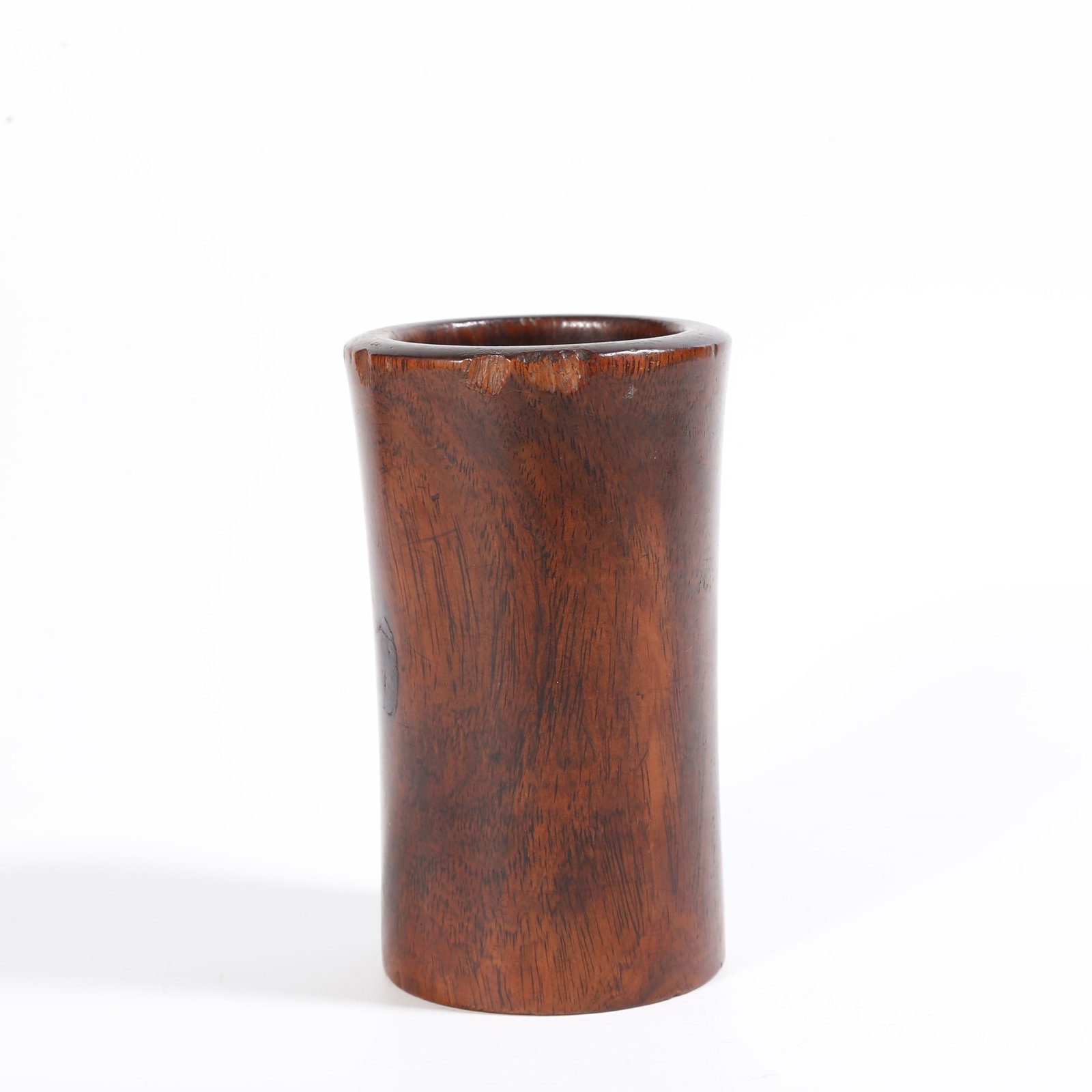 A HUANGHUALI WOOD BRUSH POT: Huanghuali Wood Brush Pot