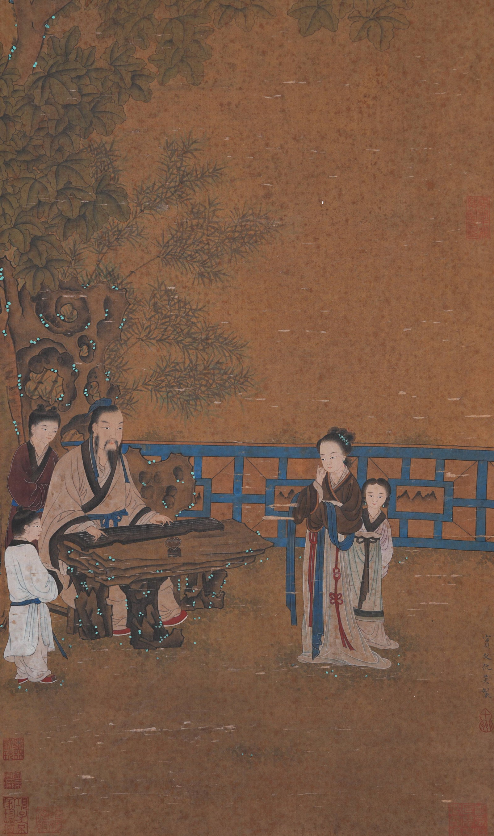 A FIGURE PAINTING ON SILK BY QIU YING.仇英: Figure Painting on Silk by Qiu Ying.仇英