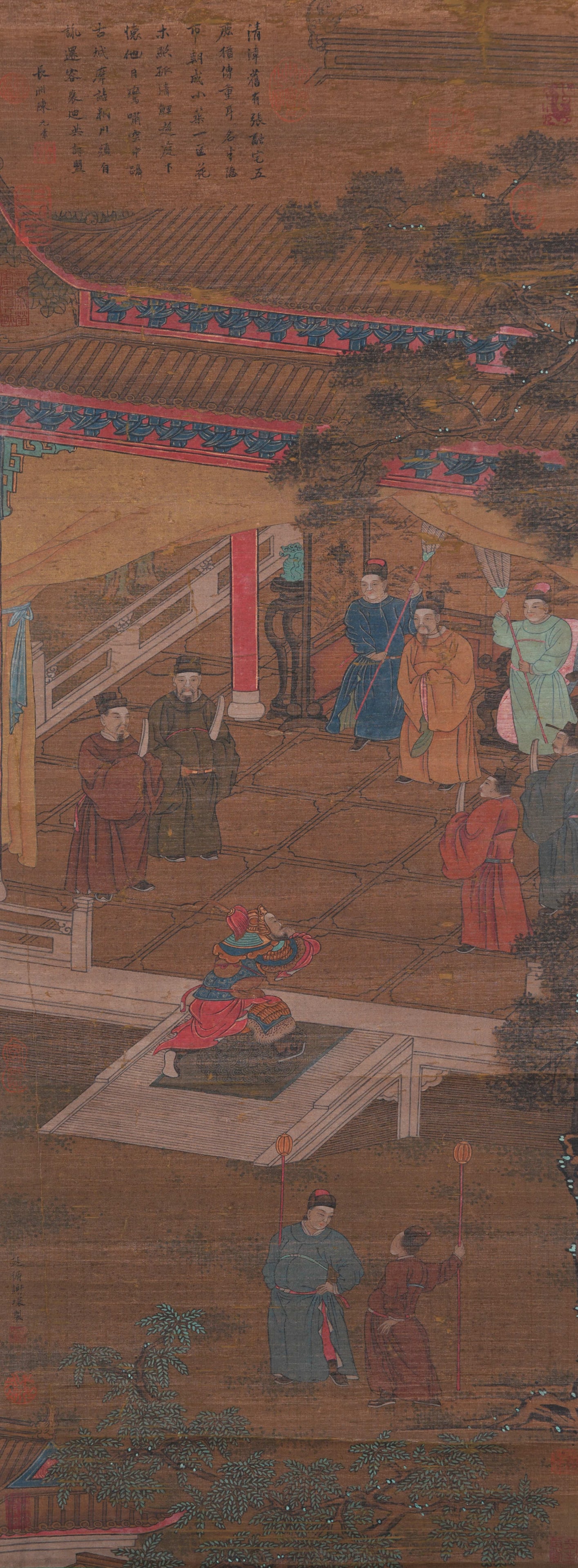 A FIGURE PAINTING ON SILK BY XIE HUAN.謝環: Figure Painting on Silk by Xie Huan.謝環