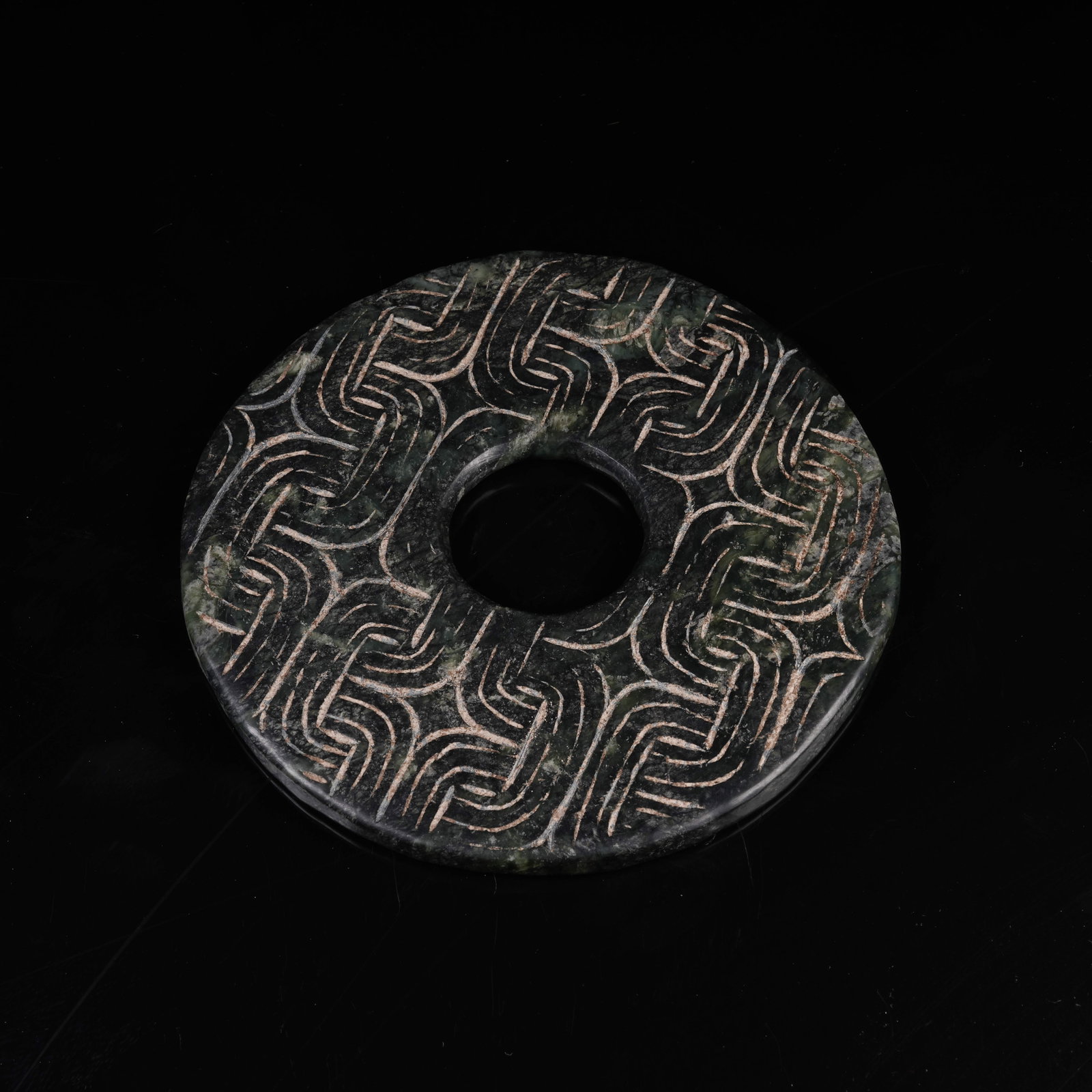A ARCHAIC JADE BI DISC: Archaic Jade Bi Disc