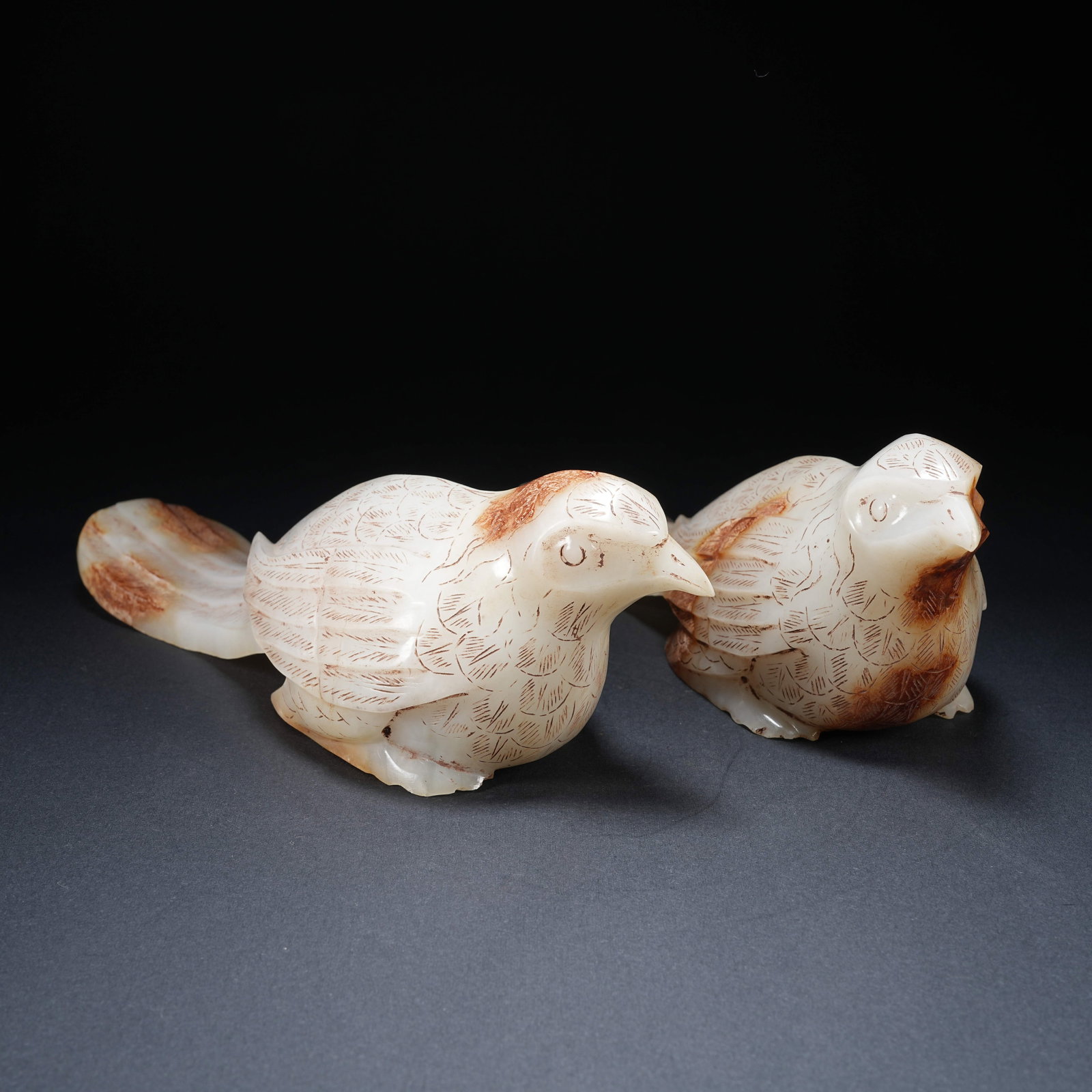 A ANCIENT JADE BIRD ORNAMENT SET: Ancient Jade Bird Ornament Set
