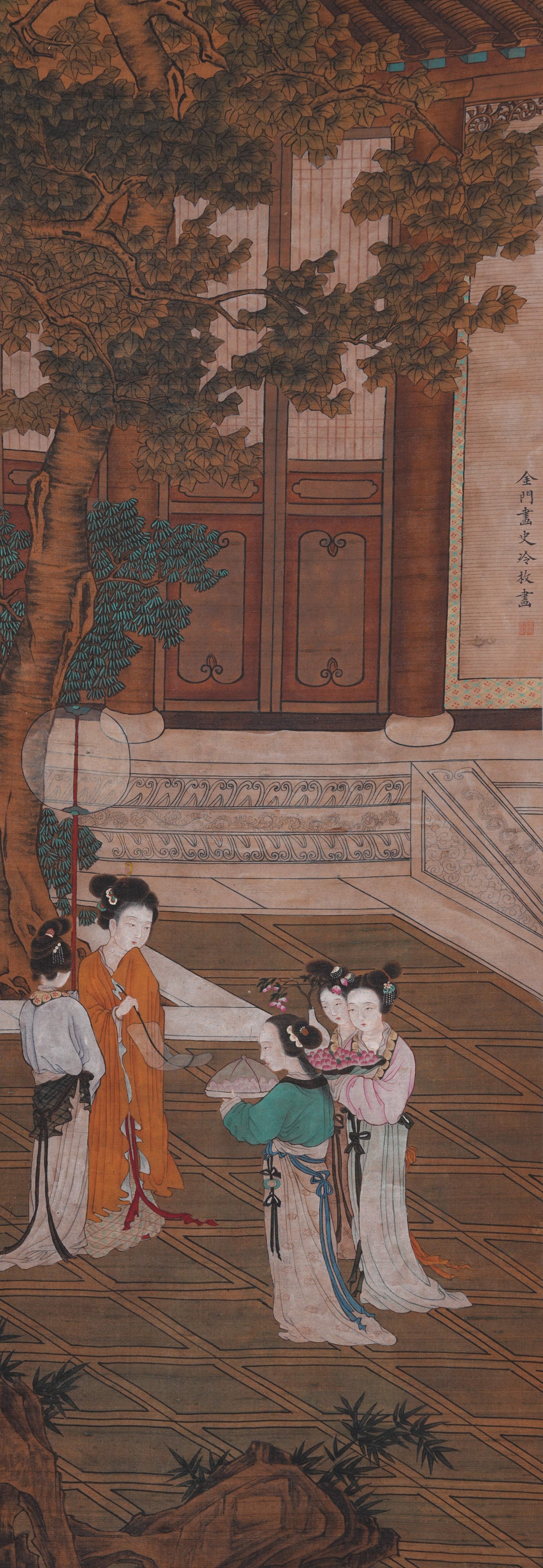 A FIGURE PAINTING ON SILK BY LENG MEI.冷枚 (1 of 9)