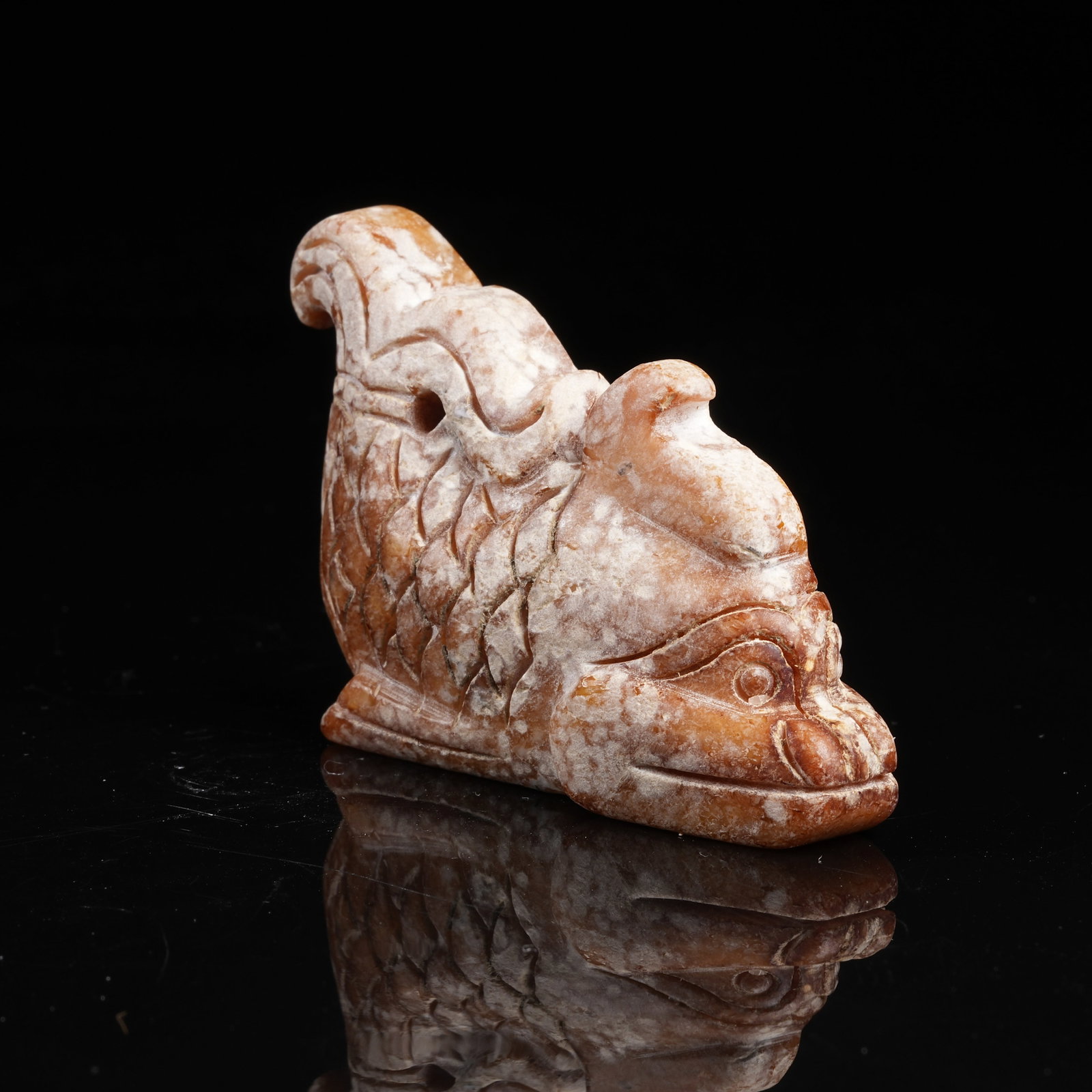 A ARCHAIC JADE FISH ORNAMENT: Archaic Jade Fish Ornament