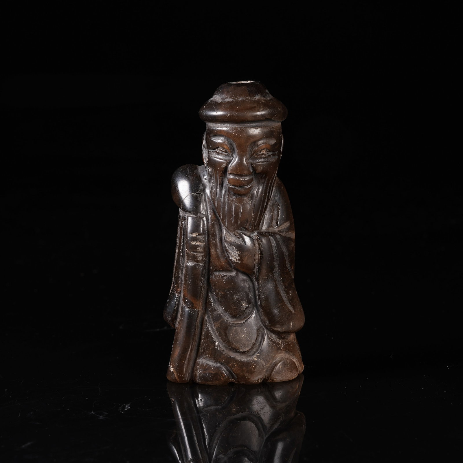 A ARCHAIC JADE STANDING FIGURE PENDANT: Archaic Jade Standing Figure Pendant