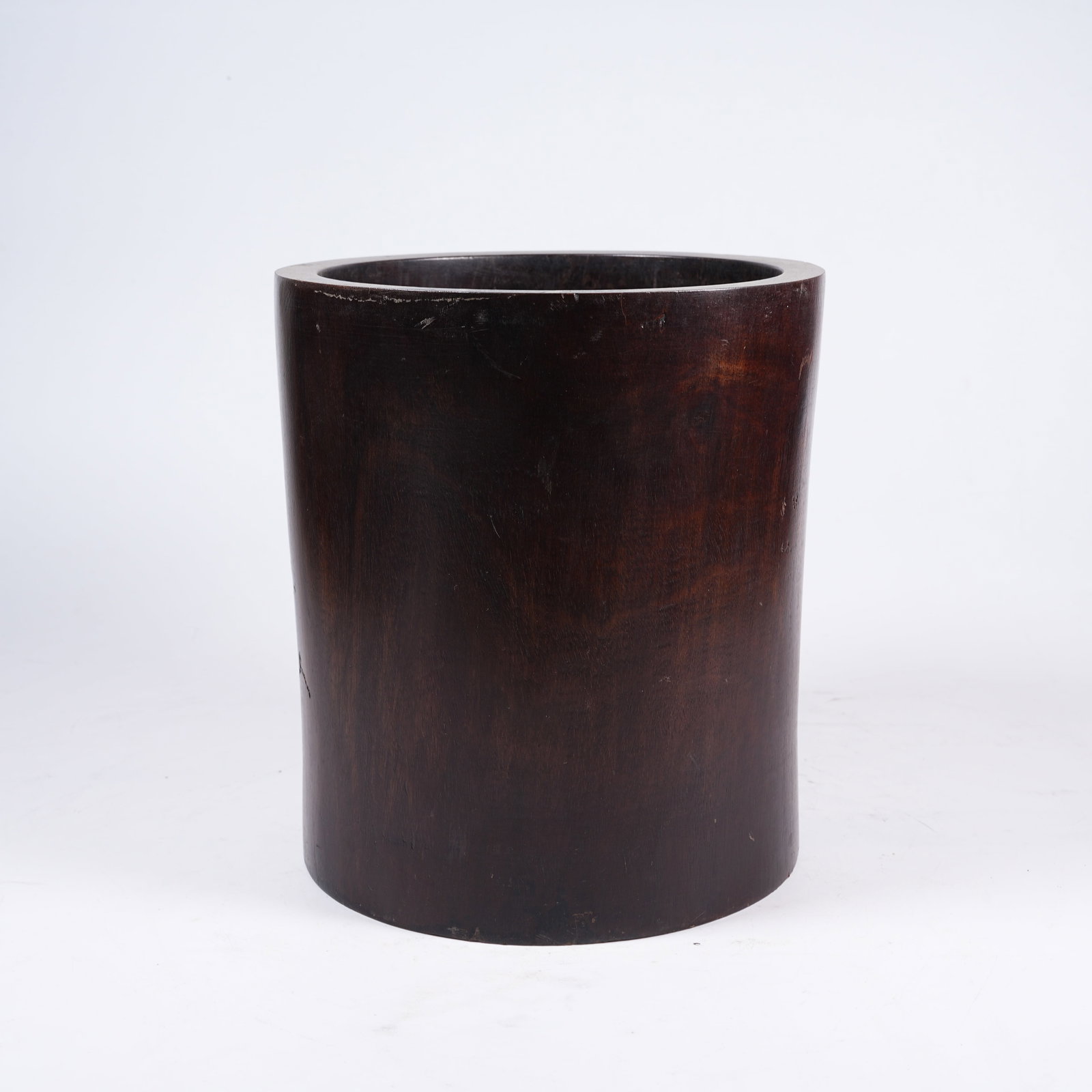 A HUANGHUALI WOOD BRUSH POT: Huanghuali Wood Brush Pot