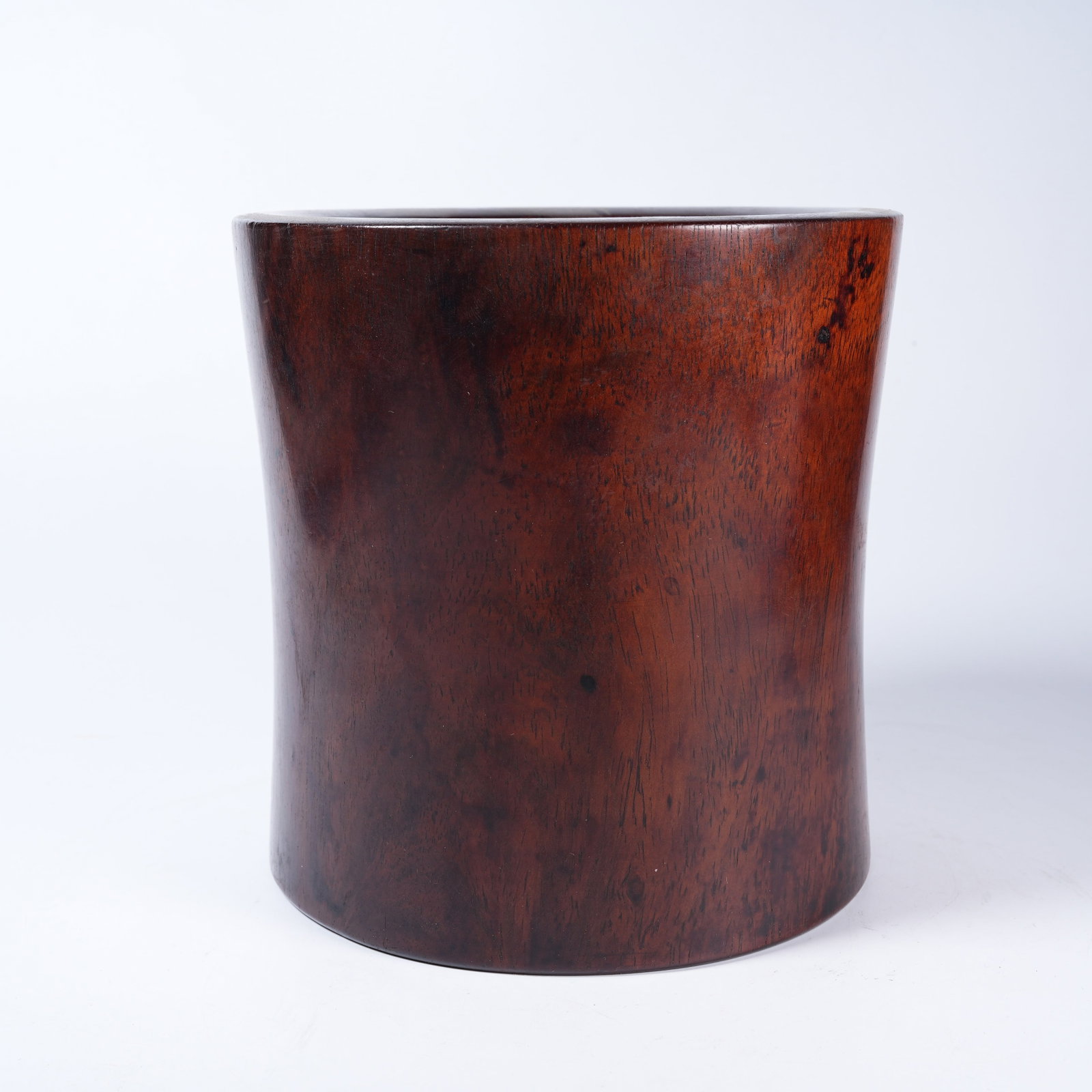 A HUANGHUALI WOOD BRUSH POT: Huanghuali Wood Brush Pot