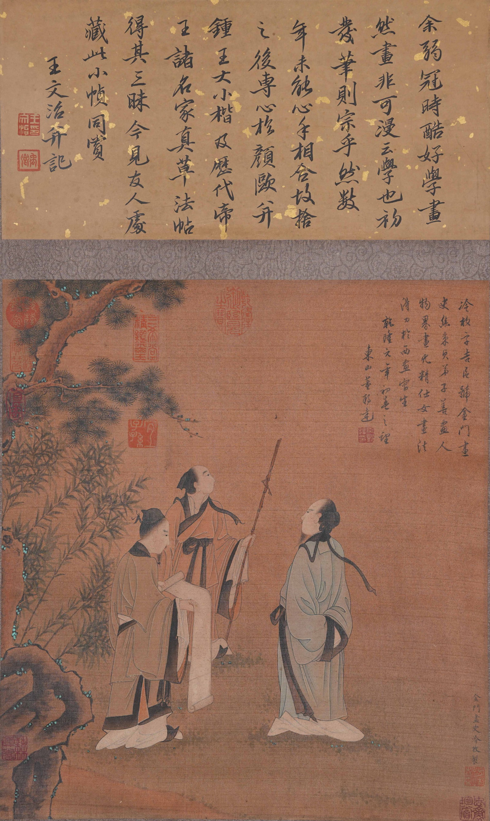 A SCHOLAR PAINTING ON SILK BY LENG MEI.冷枚 (1 of 9)