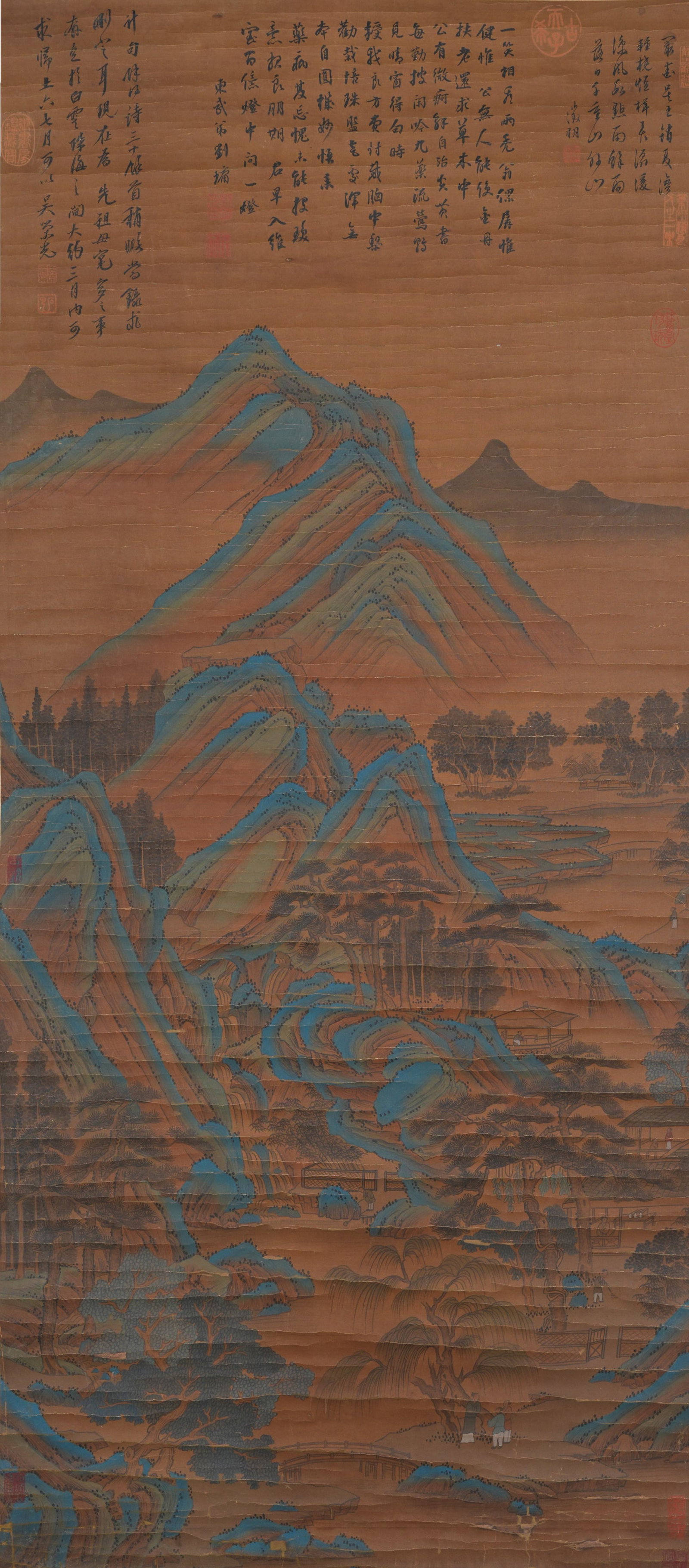 A RECLUSE IN STREAM MOUNTAINS PAINTING ON SILK BY WEN ZHENGMING.文徵明 (1 of 14)