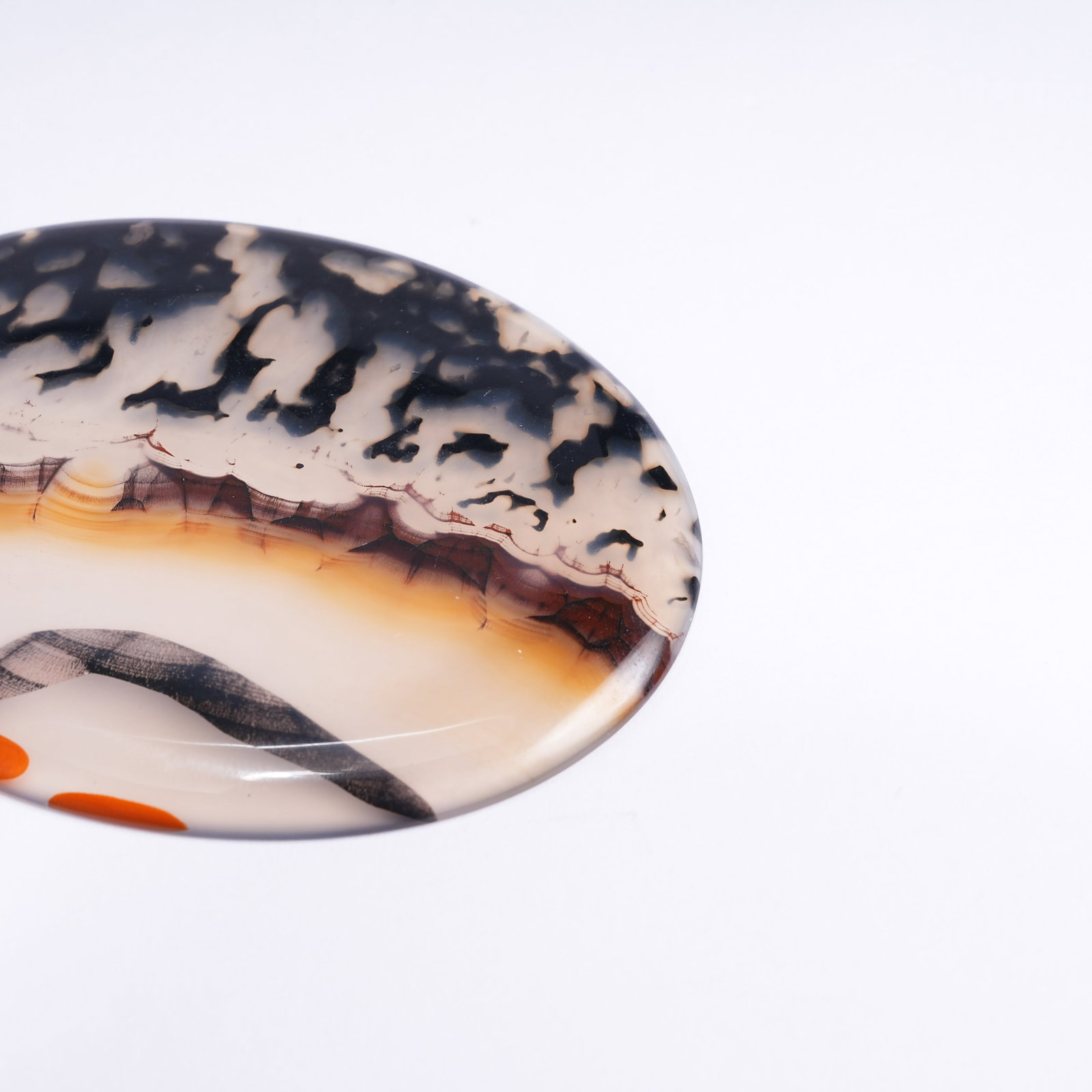 A AGATE SNUFF DISH - 8