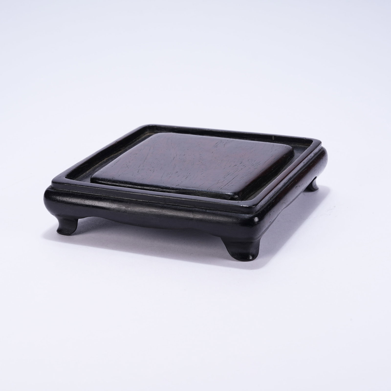A SQUARE RED SANDALWOOD STAND (1 of 10)
