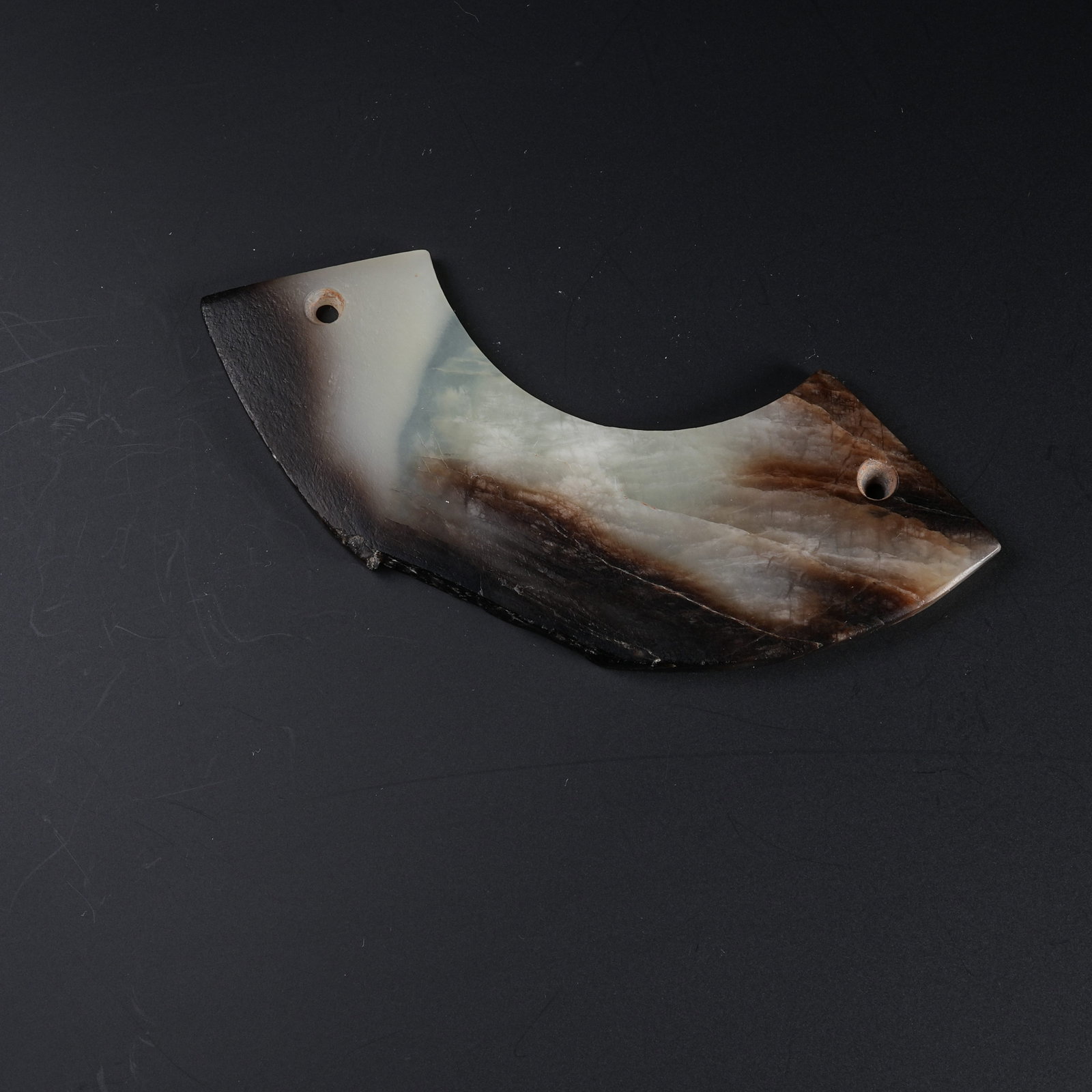A ANCIENT JADE HUANG ARC PENDANT: Ancient Jade Huang Arc Pendant