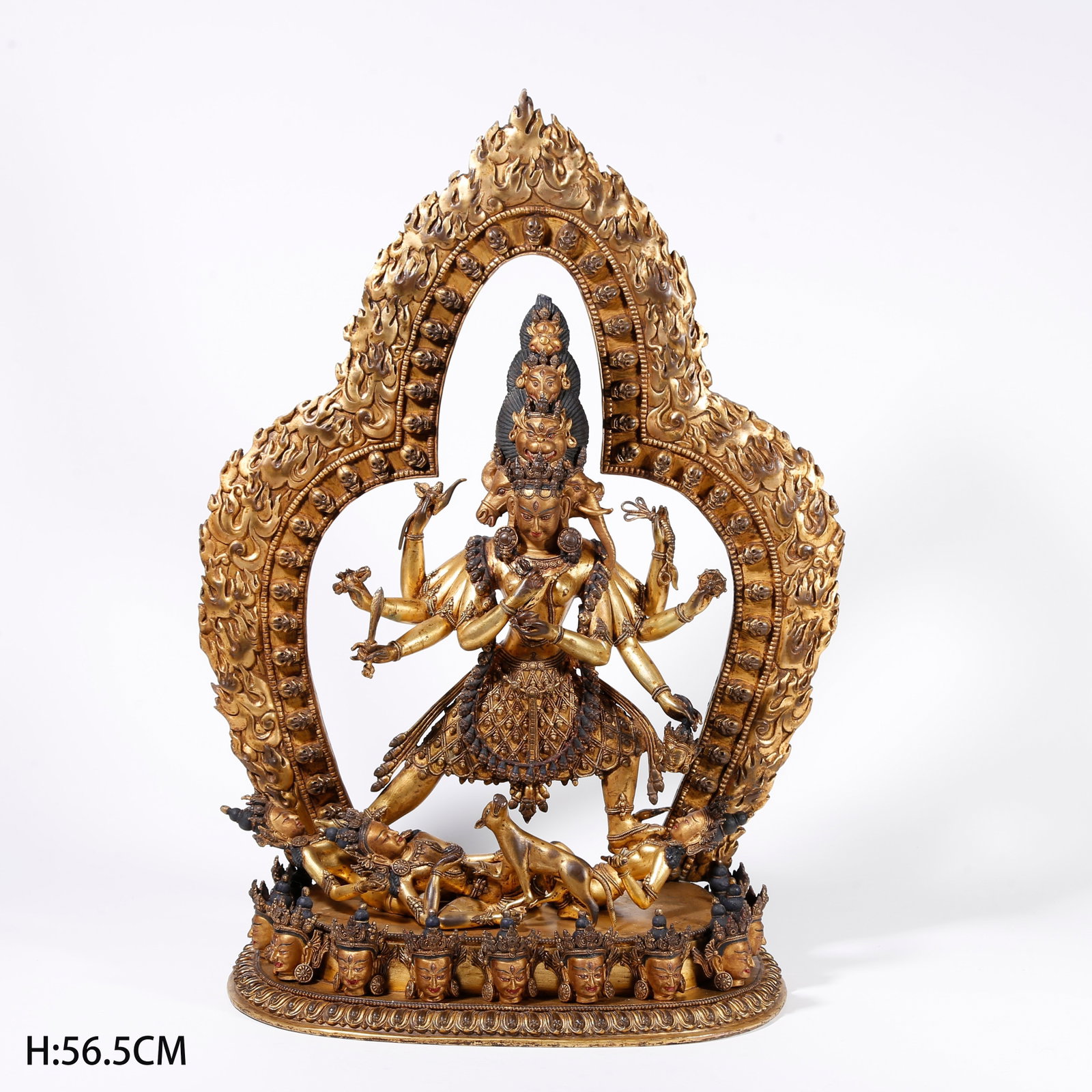 A GILT BRONZE STATUE OF MARICI: Gilt Bronze Statue of Marici