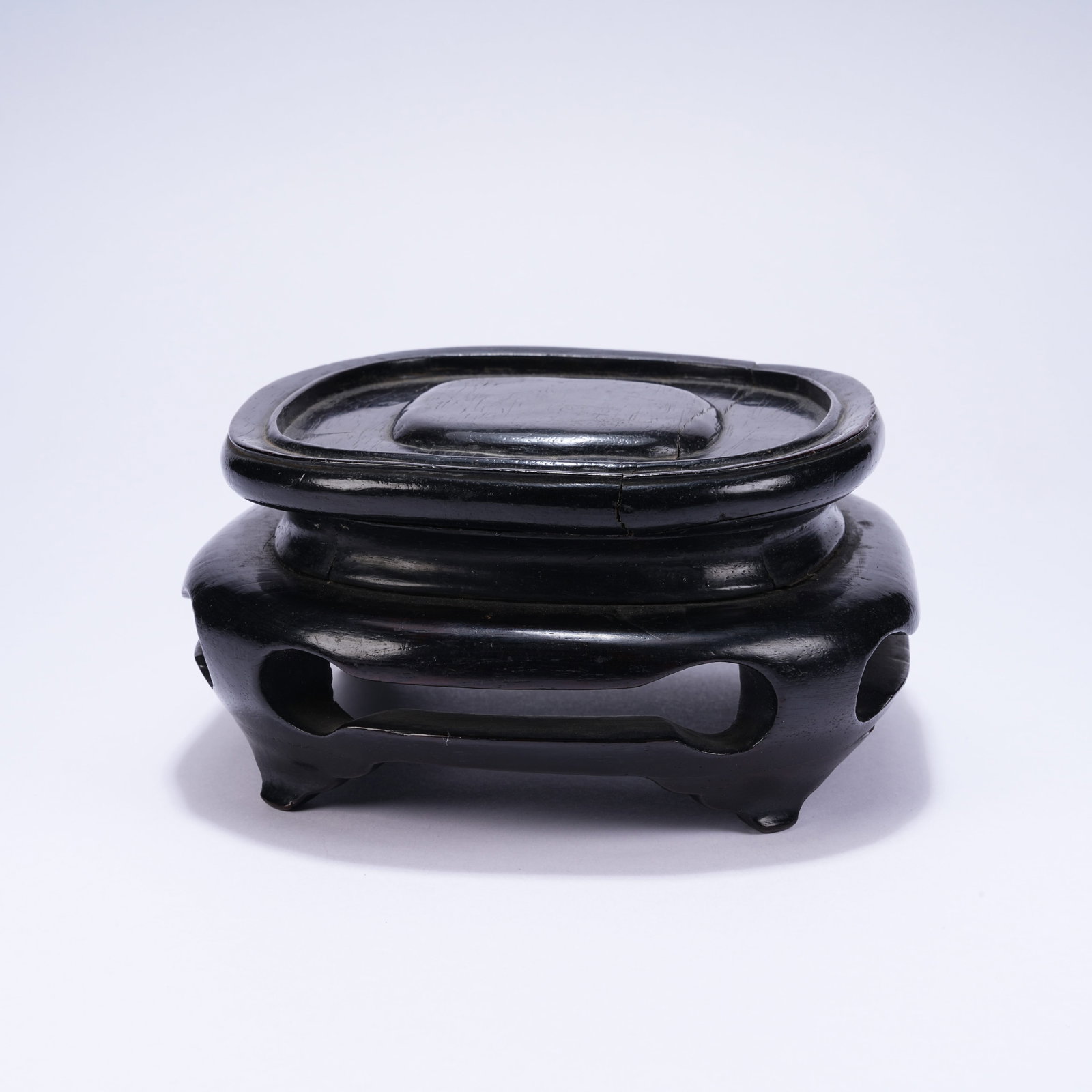 A SQUARE RED SANDALWOOD STAND (1 of 9)