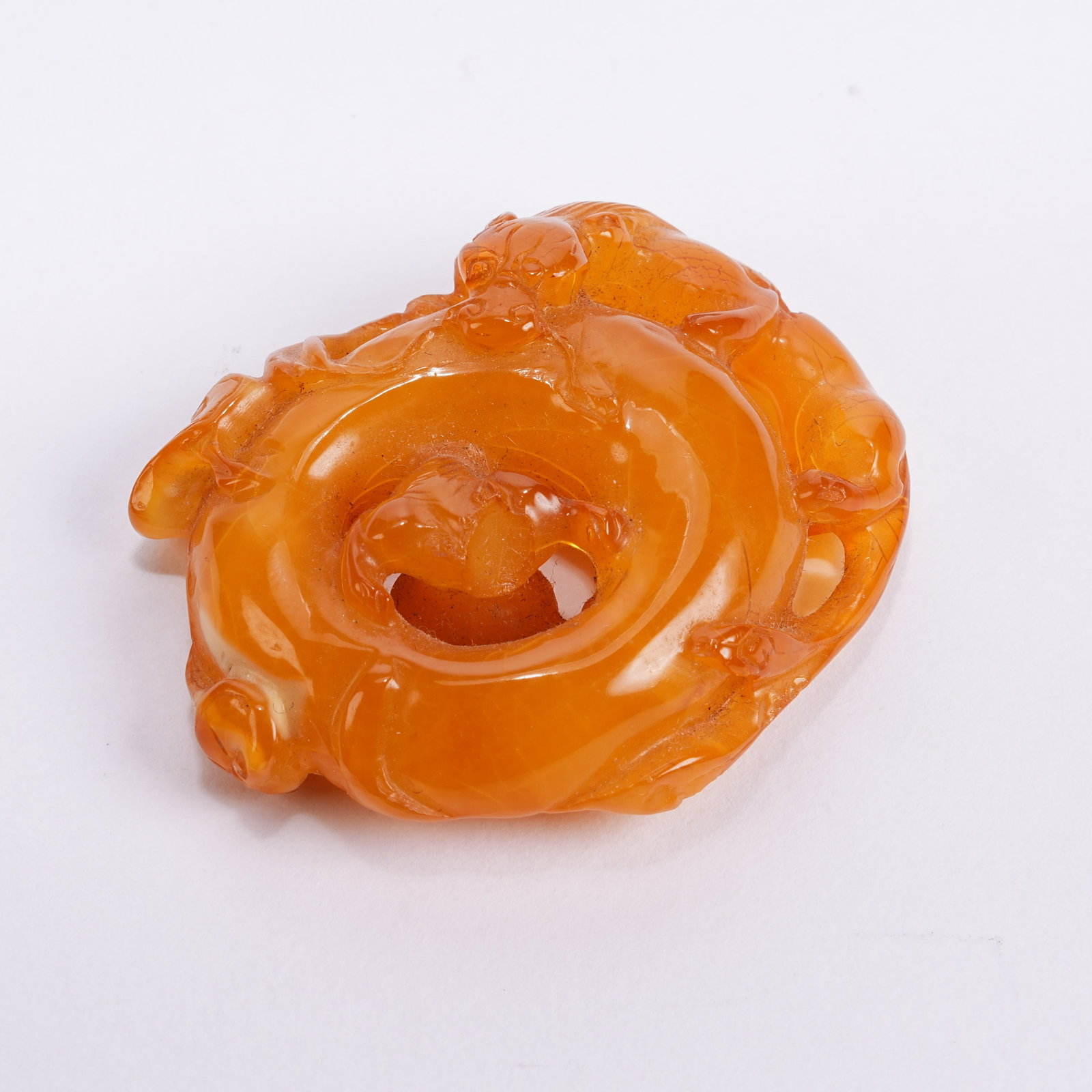 A BEESWAX CHILONG PATTERN PENDANT: Beeswax Chilong Pattern Pendant