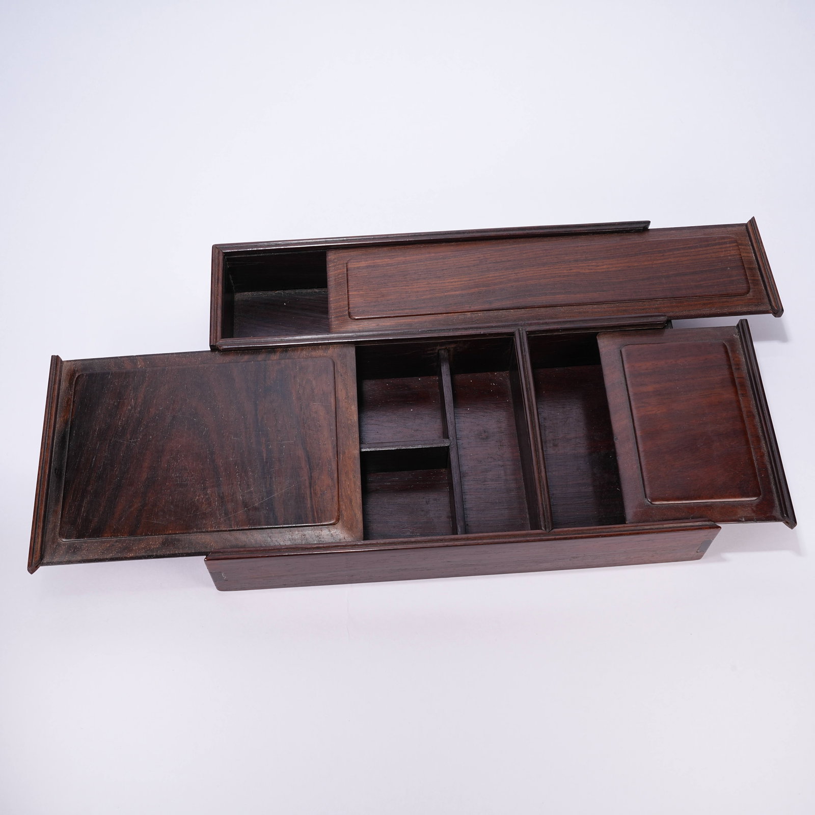 A HUANGHUALI WOOD TREASURE INLAID BOX: Huanghuali Wood Treasure Inlaid Box