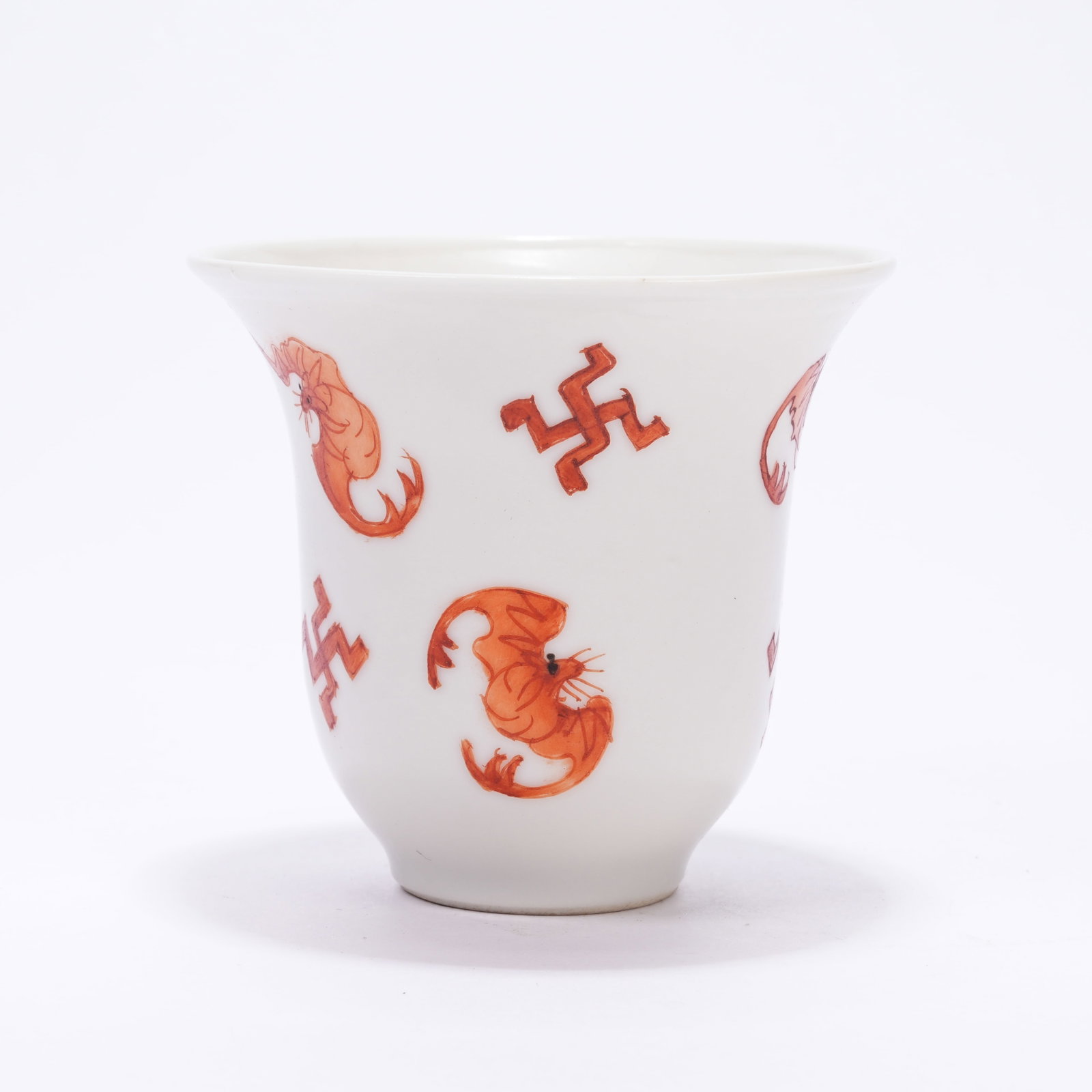 A IRON-RED CUP WITH ALL-BLESSING PATTERN: Iron-Red Cup with All-Blessing Pattern
