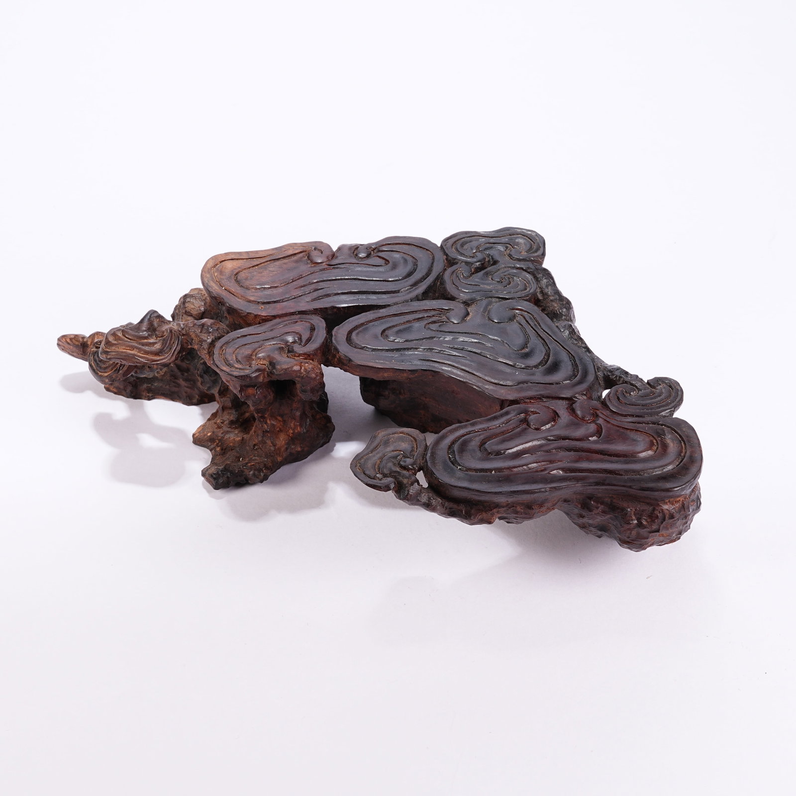 A YELLOW PEAR WOOD CLOUD PATTERN STAND (1 of 8)