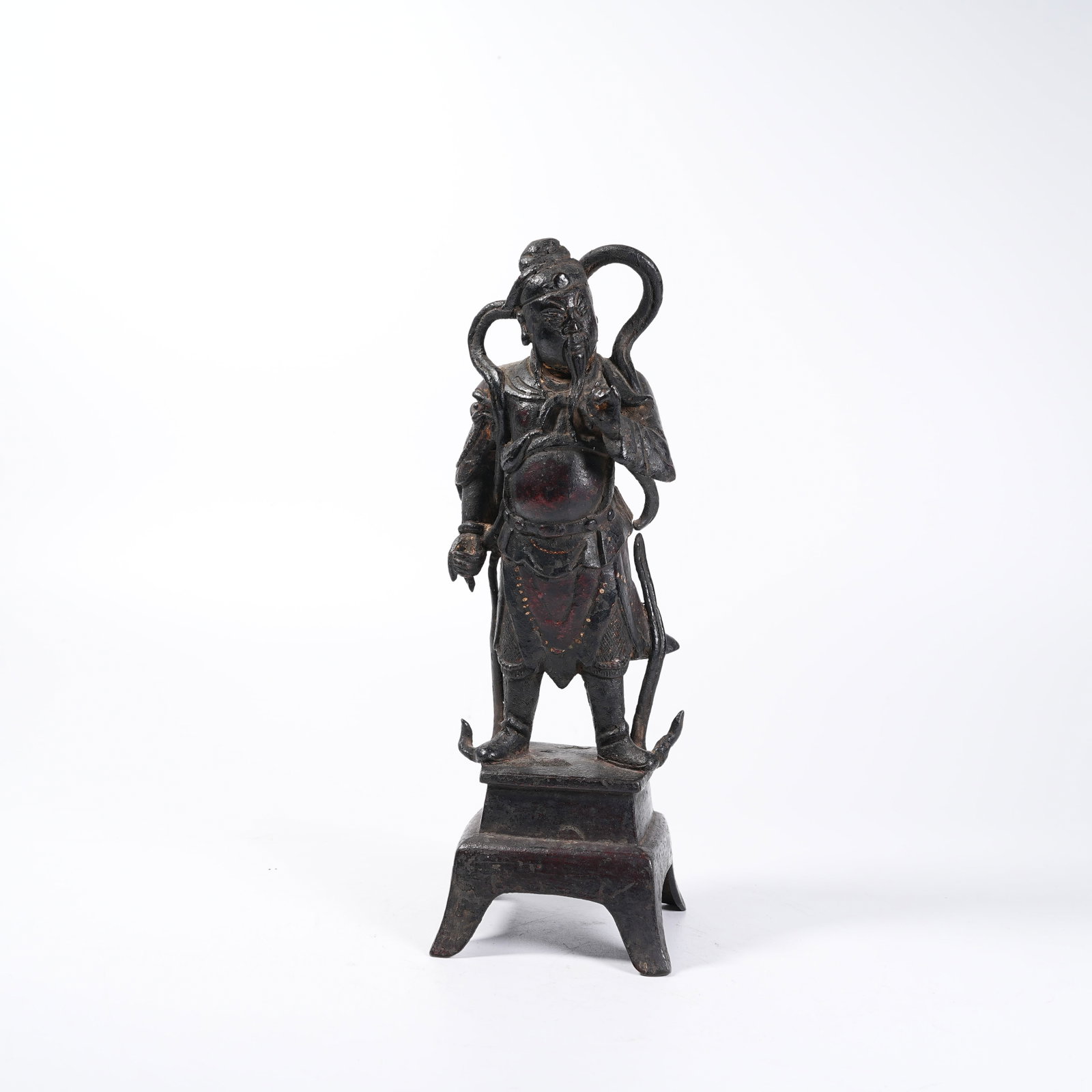 A BRONZE STANDING STATUE OF GUAN GONG: Bronze Standing Statue of Guan Gong